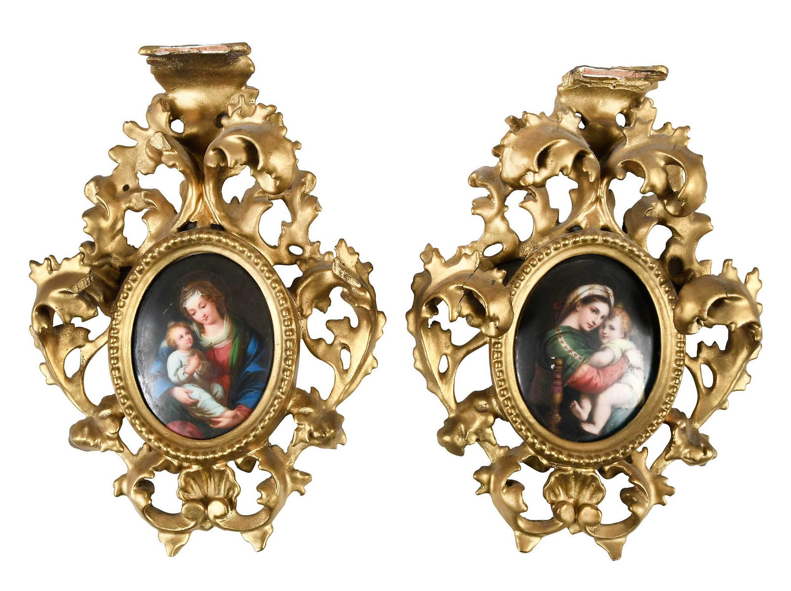 Pair of Hand Painted Porcelain Plaques, after Raphael (1 of 7)