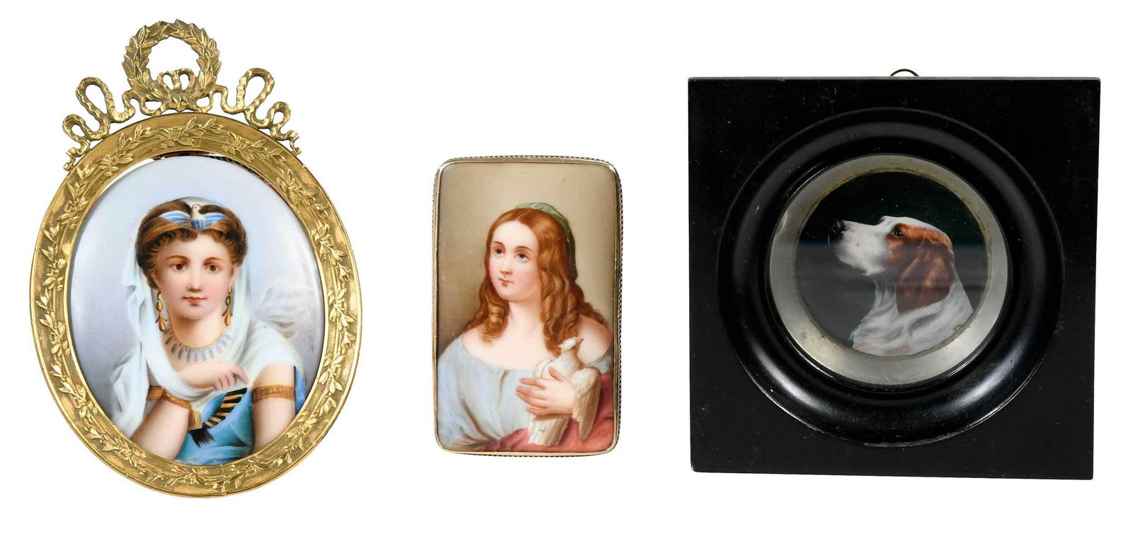 Three Hand Painted Miniature Portraits (1 of 8)