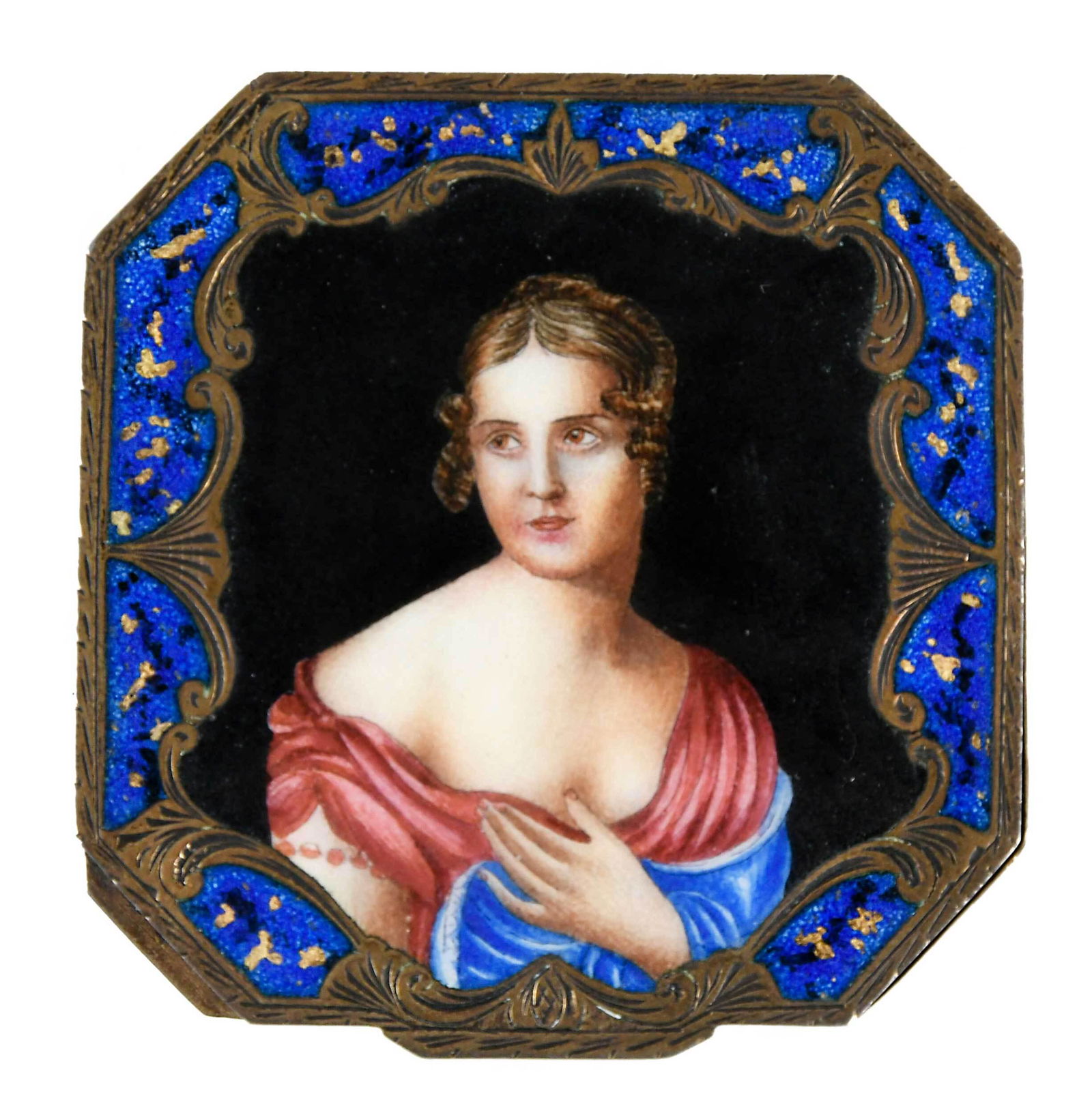 Italian Enamel and Gilt Silver Compact (1 of 8)