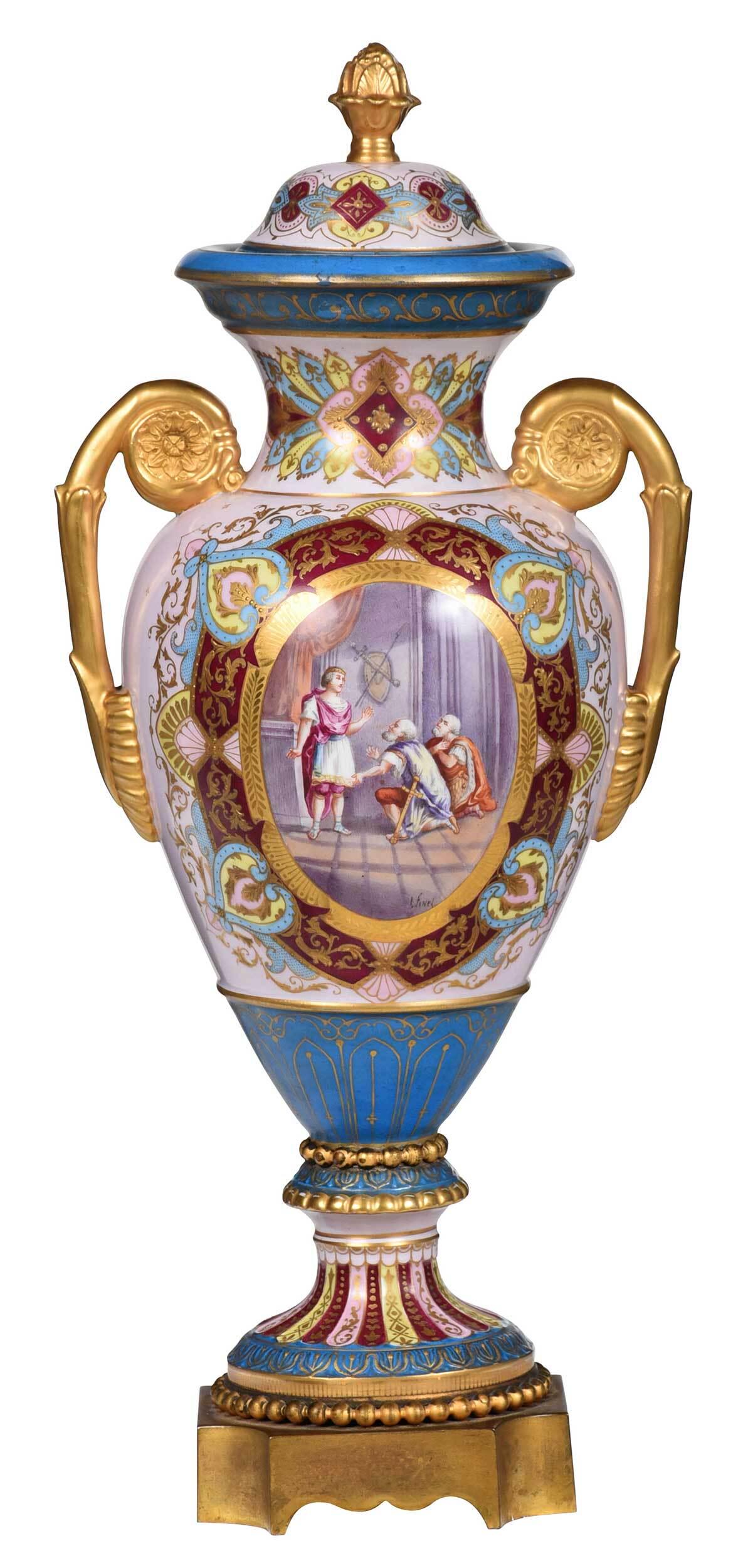 Carl Thieme Hand Painted Porcelain Lidded Urn (1 of 8)