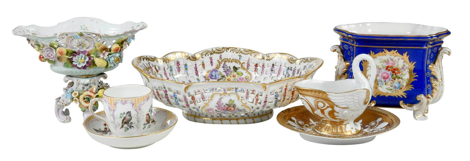 Five French and German Hand Painted Porcelain Articles (1 of 18)