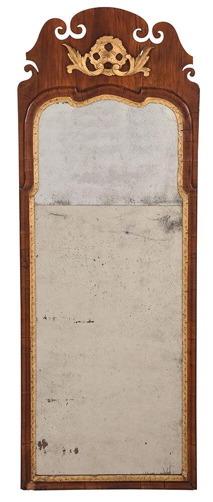 Queen Anne Walnut and Parcel Gilt Mirror (1 of 4)