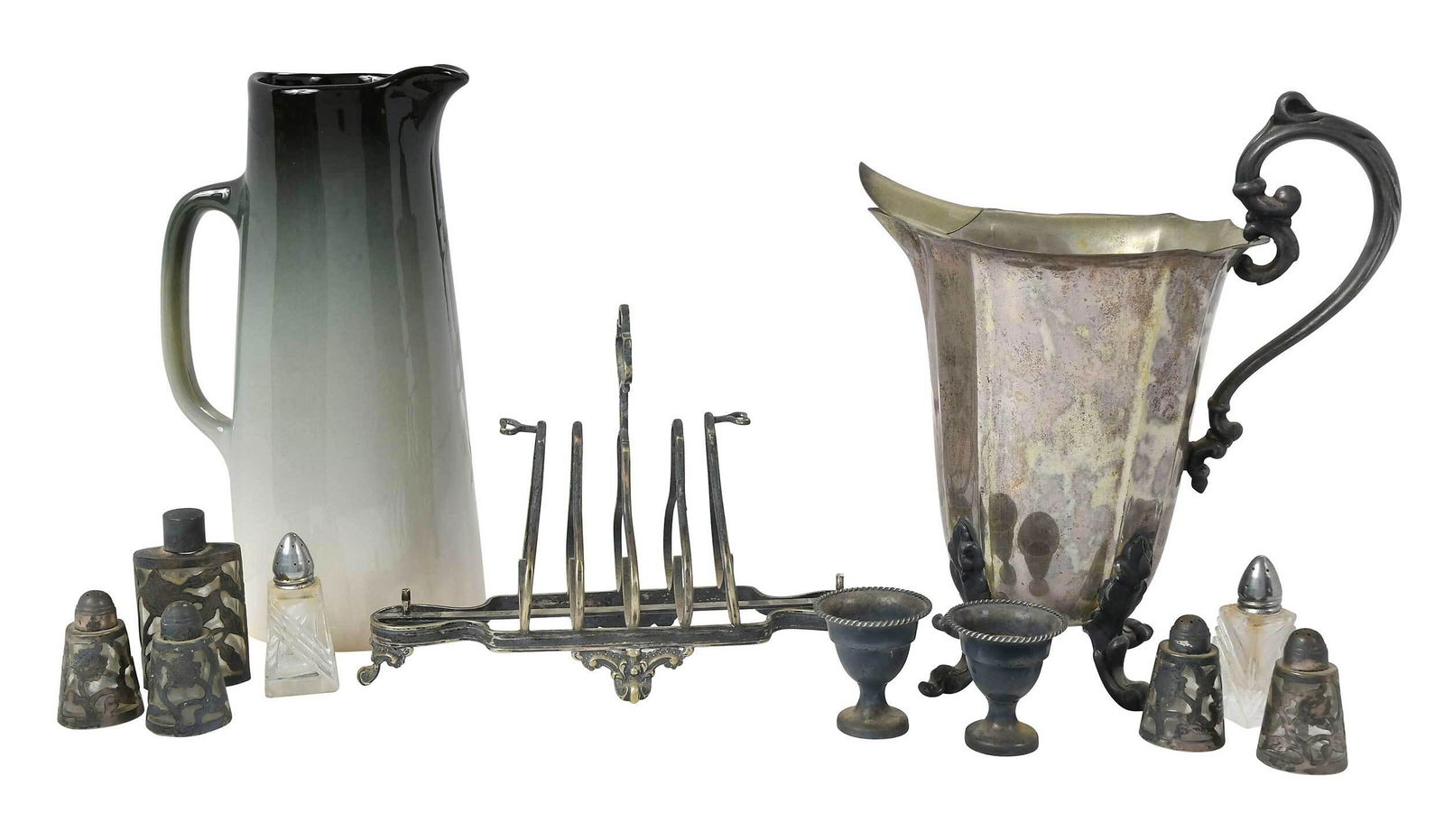 Ten Silver, Glass, and Ceramic Table Items (1 of 7)