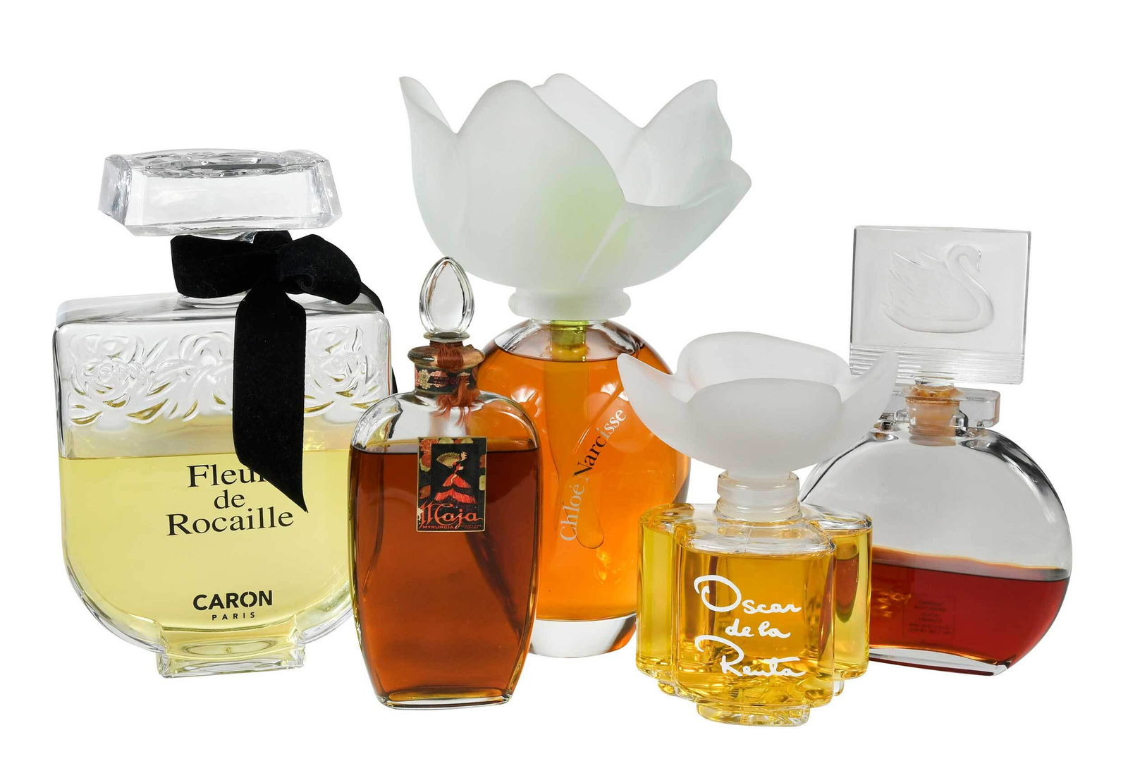 Five Glass Factice and Perfume Bottles (1 of 7)