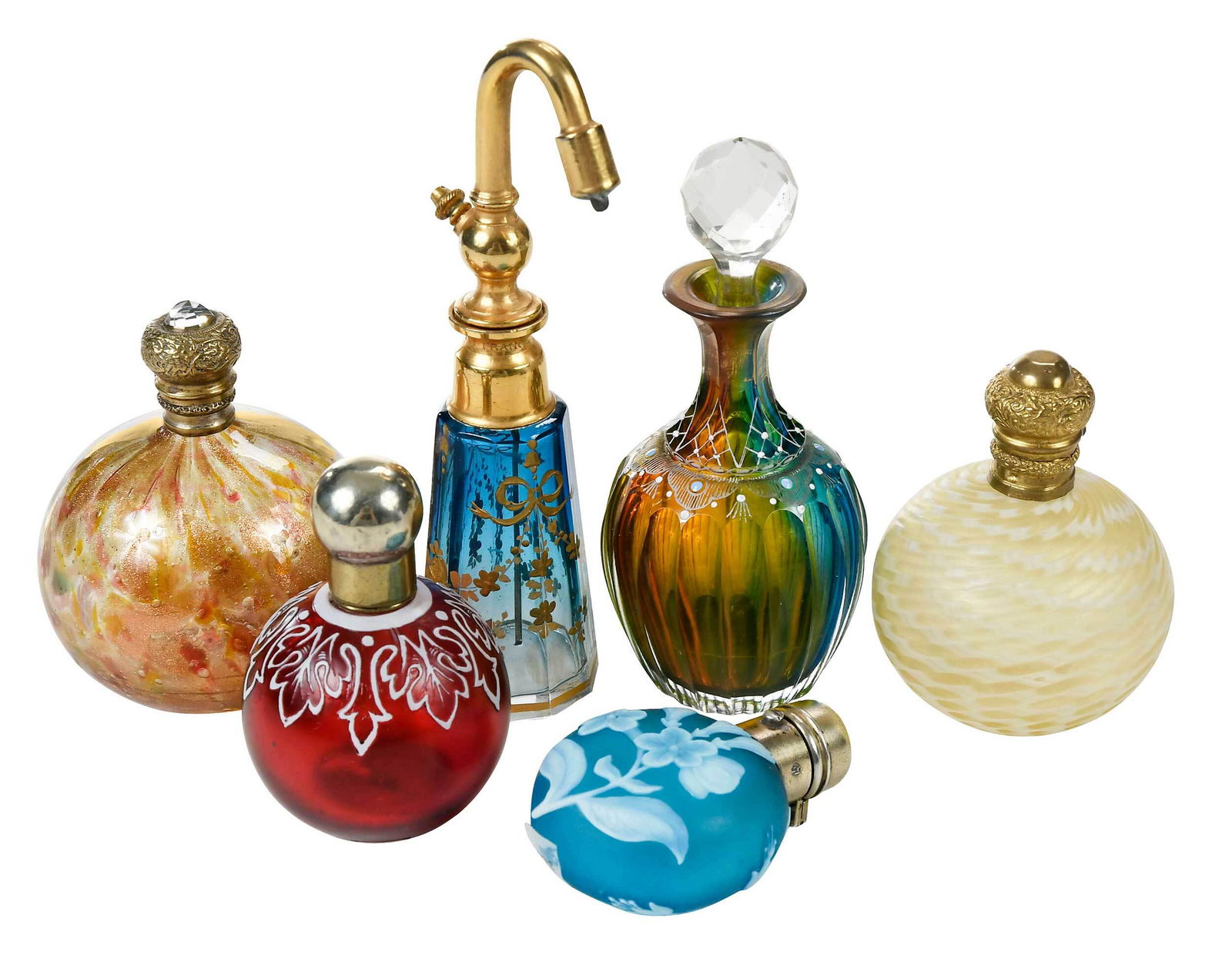 Six Continental and English Glass Perfumes (1 of 11)