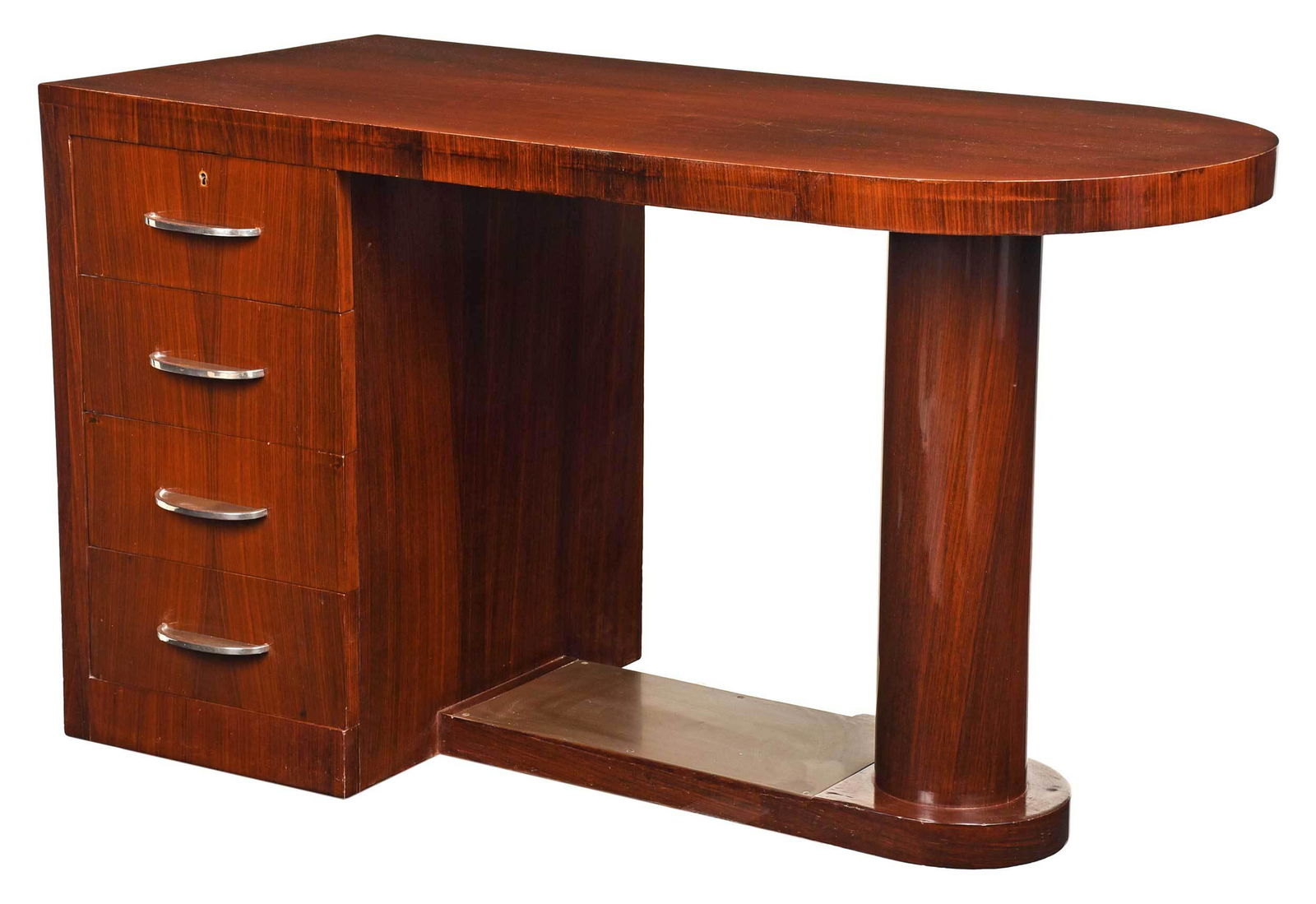 French Art Deco Palisander Chrome Mounted Writing Desk (1 of 6)