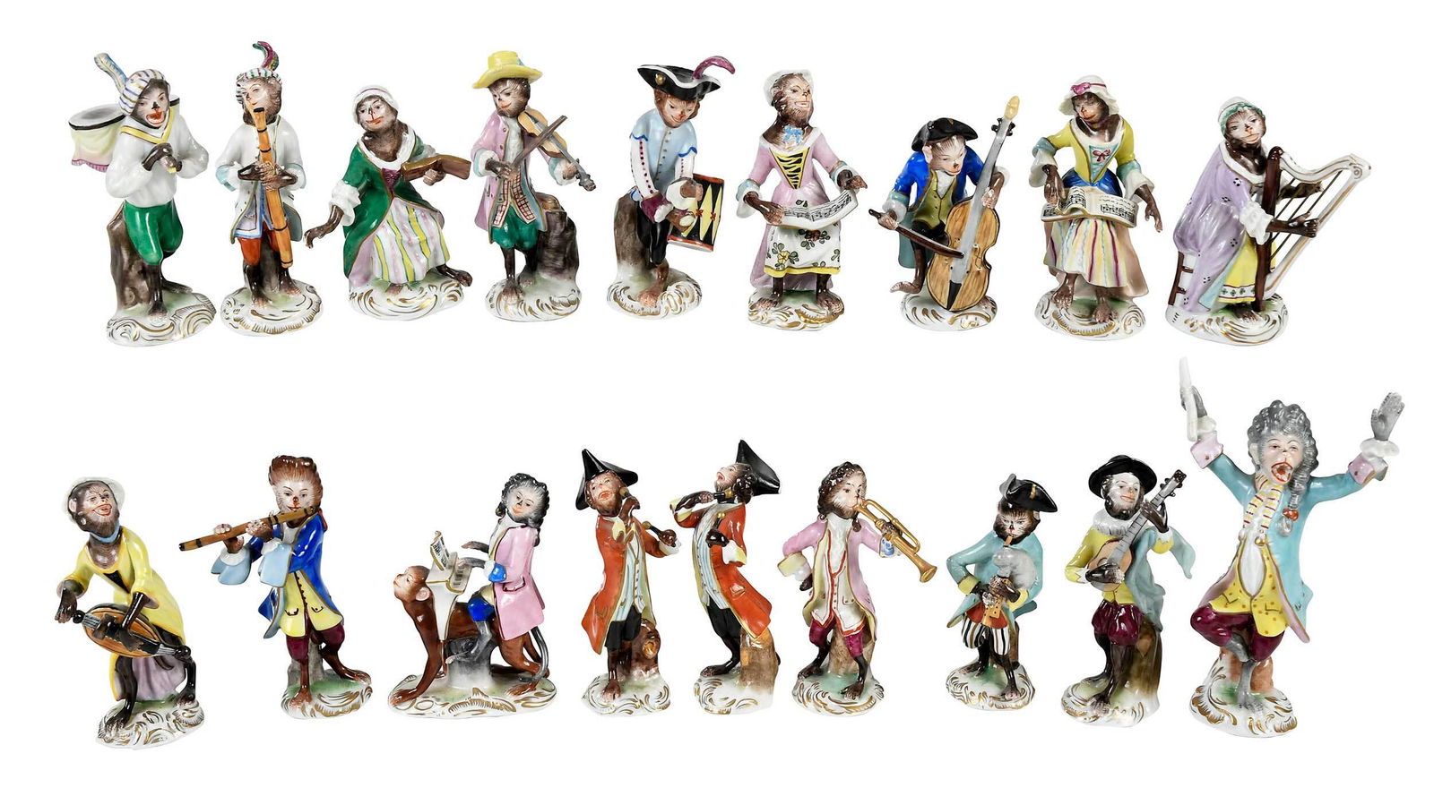 18 Piece Rudolstadt Volkstedt Porcelain Monkey Band (1 of 14)
