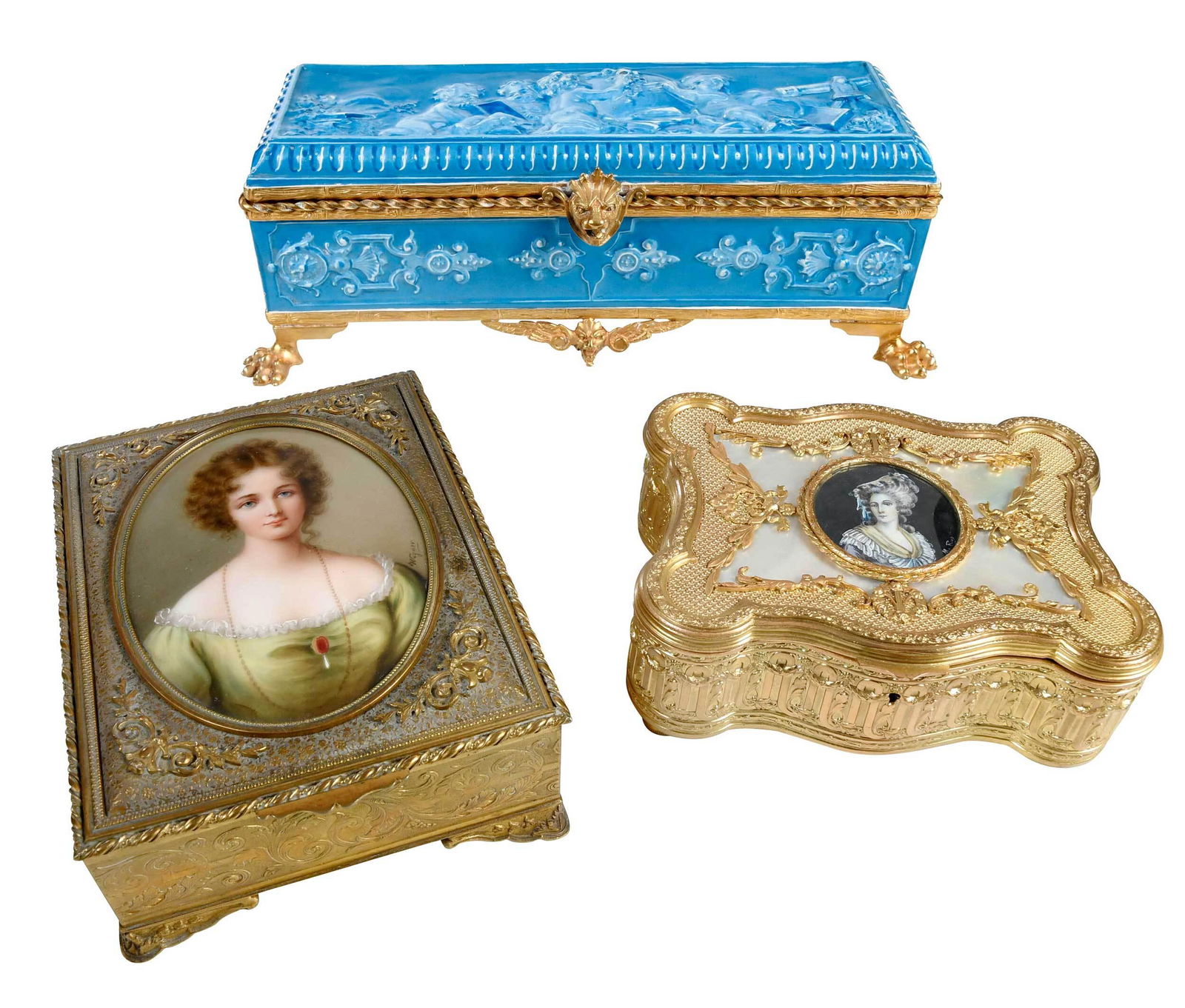 Three French Gilt Bronze Table Boxes (1 of 16)