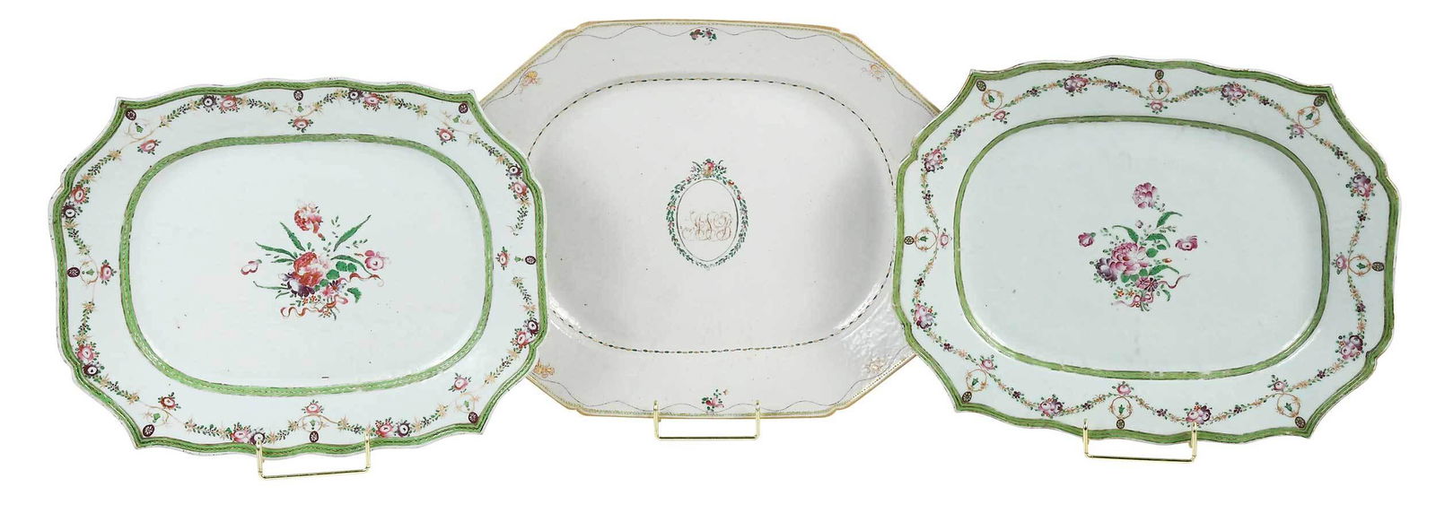 Three Chinese Export Famille Rose Porcelain Platters (1 of 5)