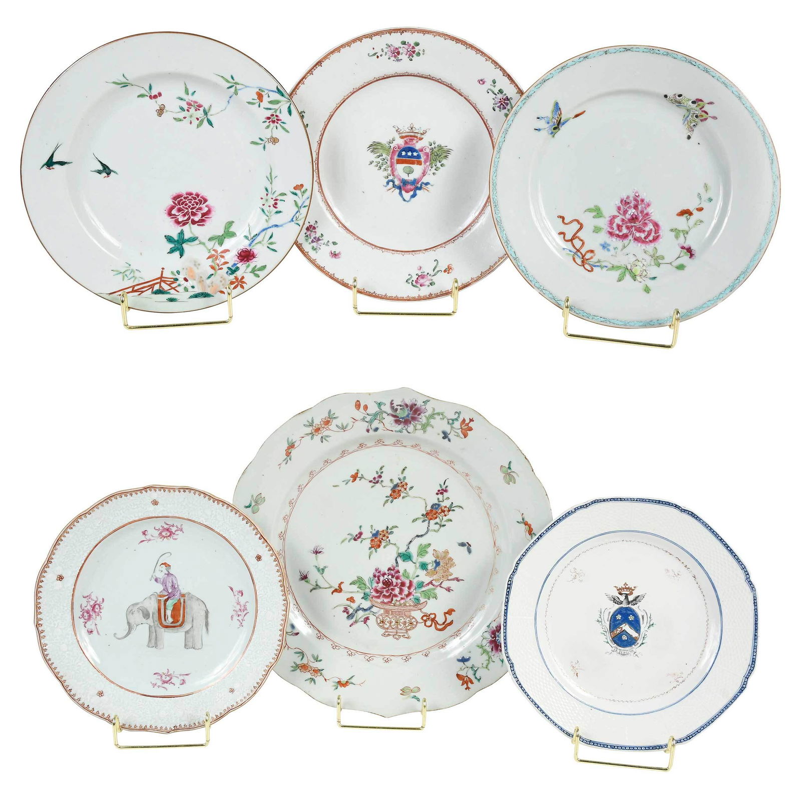 Group of Six Chinese Export Porcelain Dishes (1 of 8)