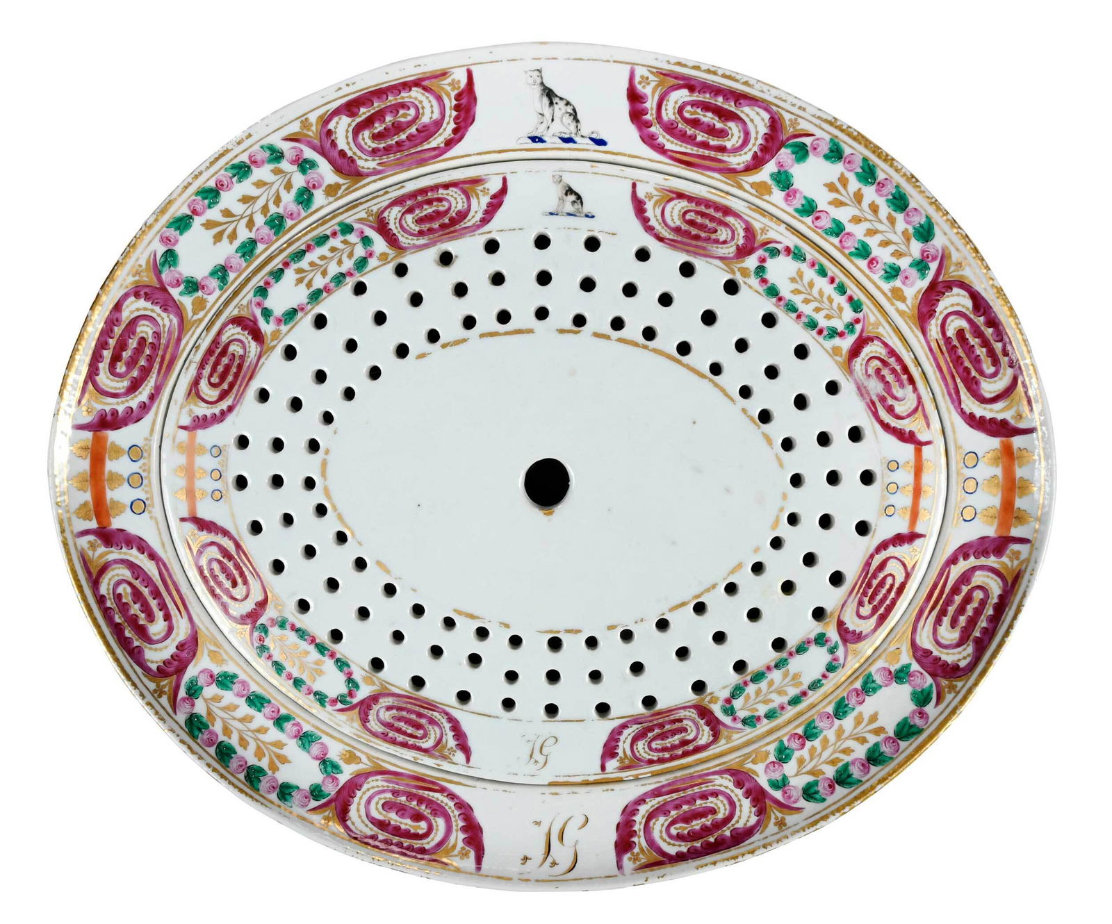 Chinese Export Armorial Porcelain Dish and Mazarine (1 of 7)