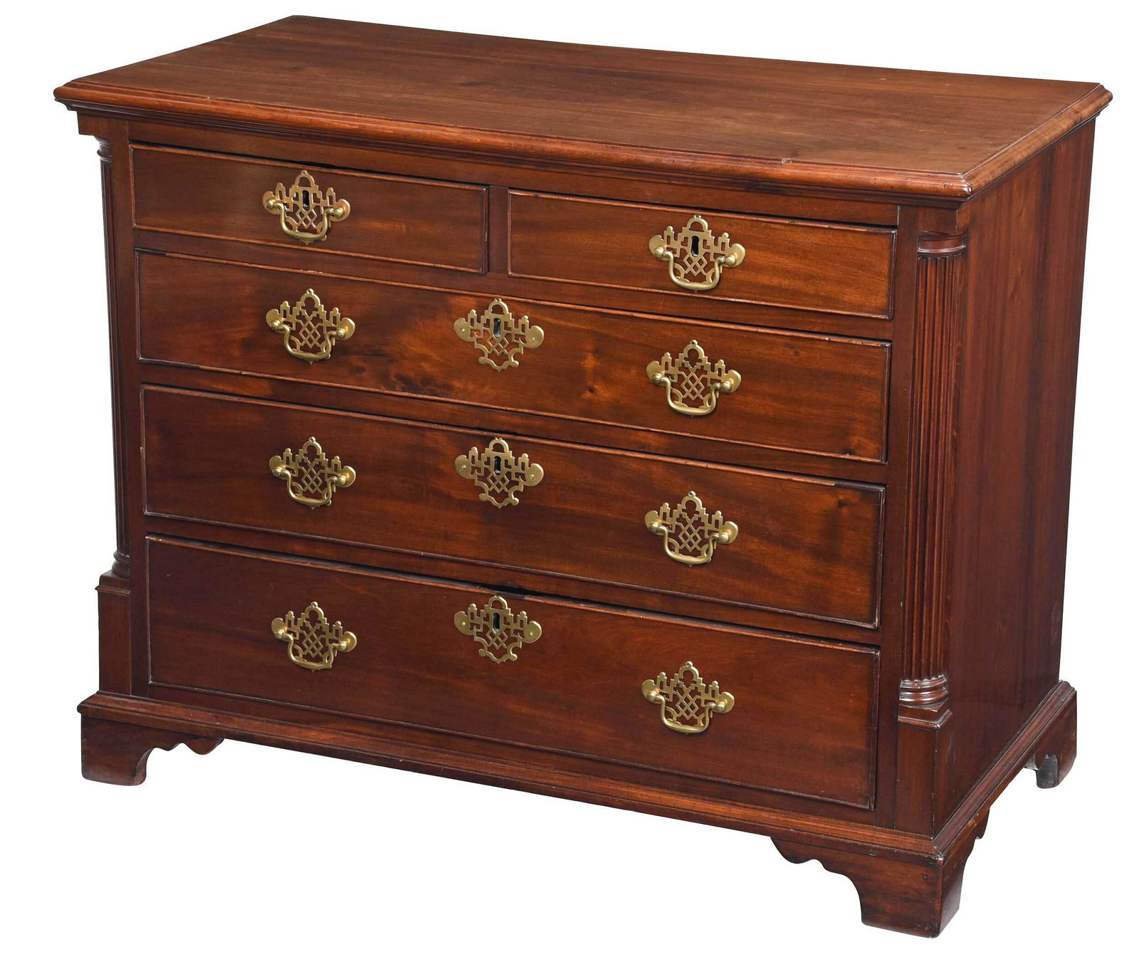 George III Figured Mahogany Five Drawer Chest (1 of 6)