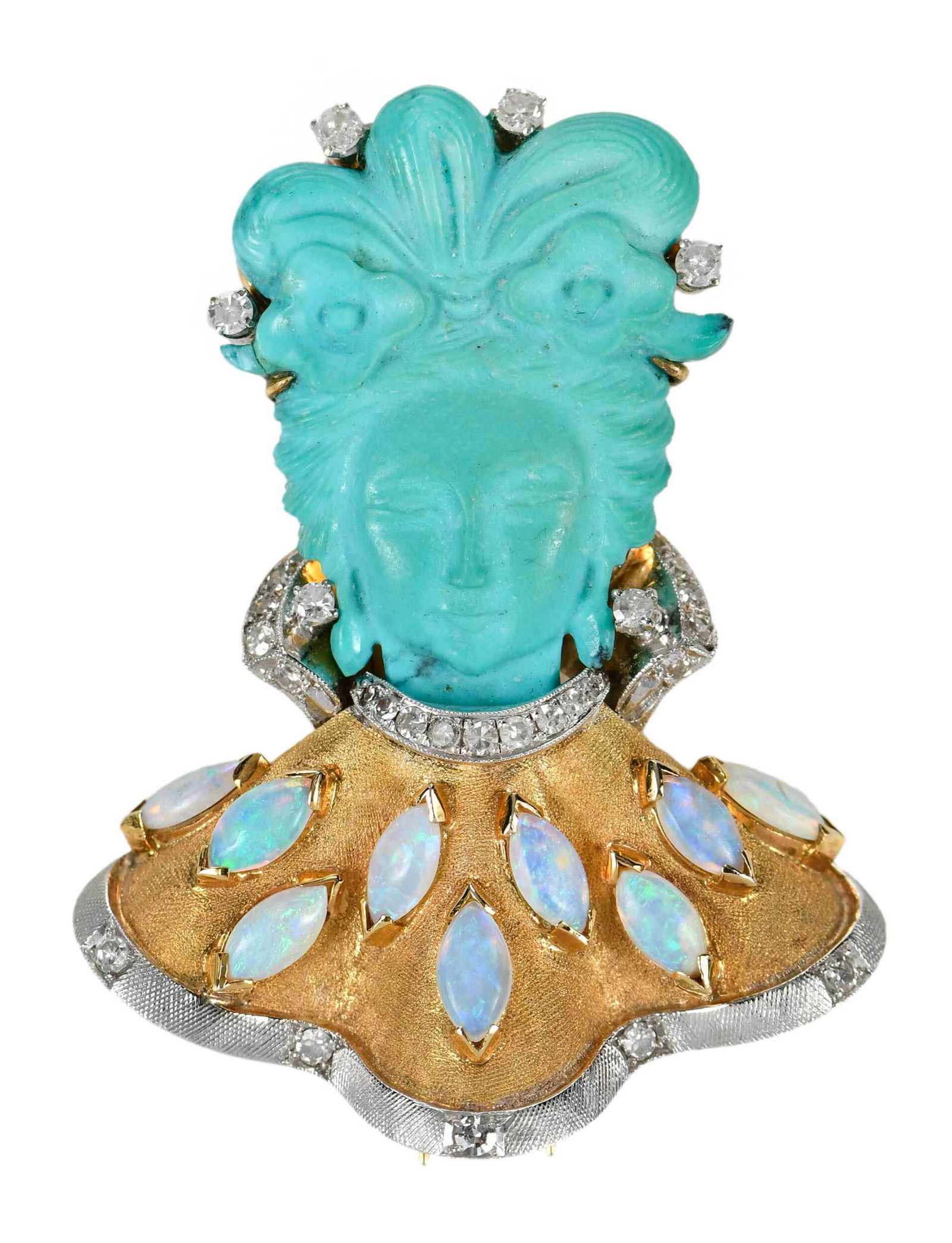 Retro Figural Gemstone Brooch (1 of 13)