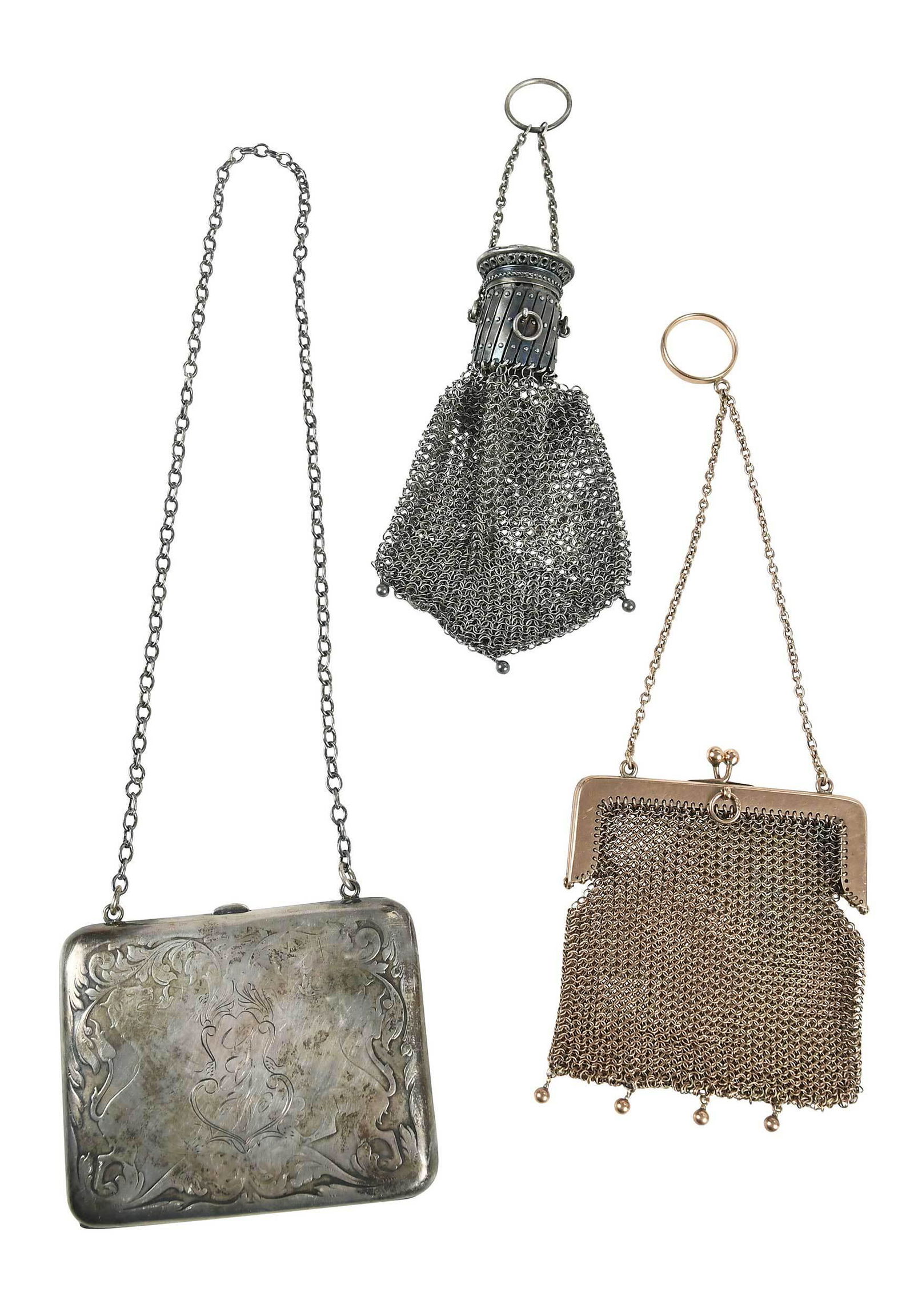 9kt. Gold and Two Sterling Purses (1 of 17)