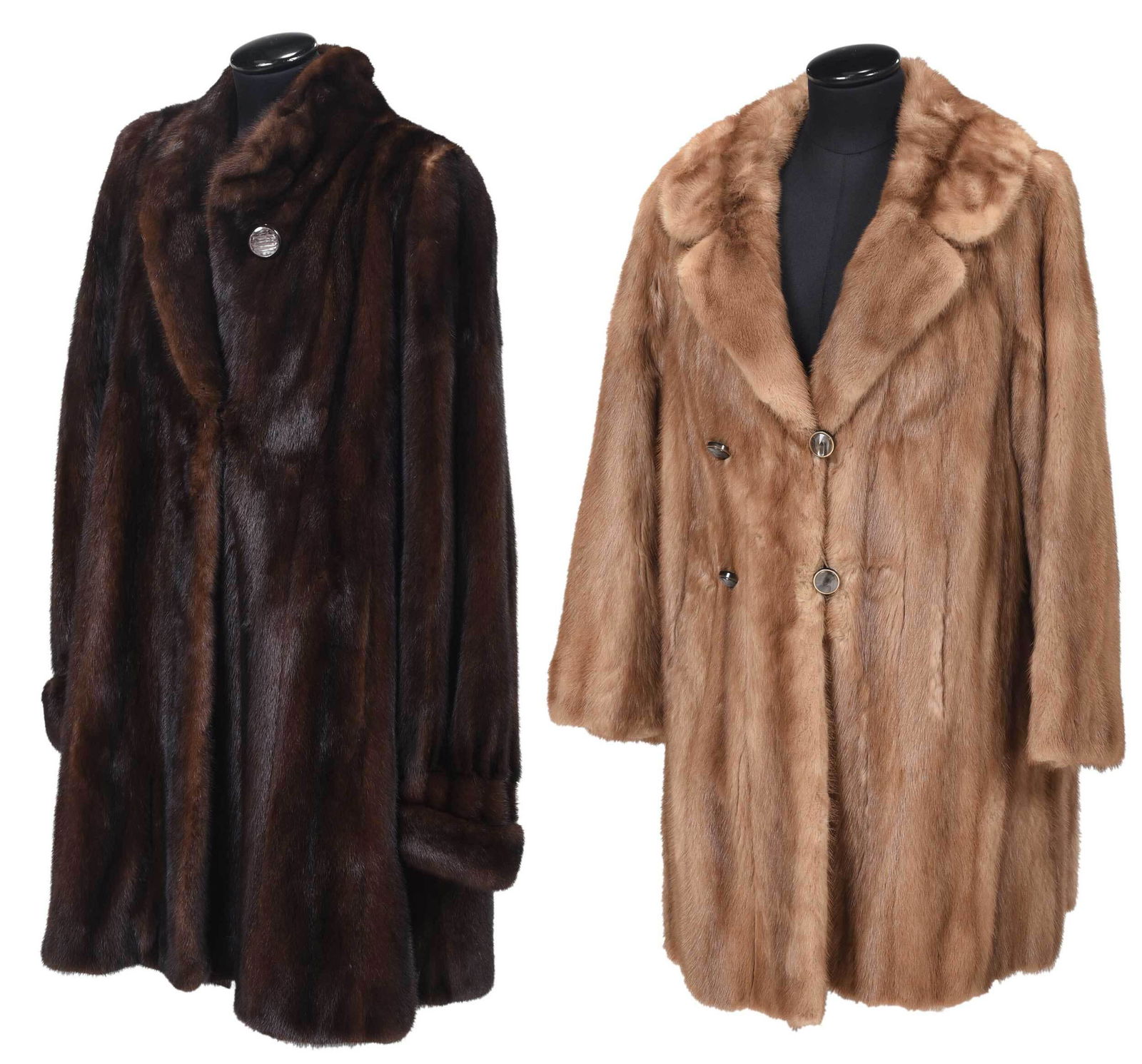 Two Mid Length Brown Mink Coats (1 of 18)