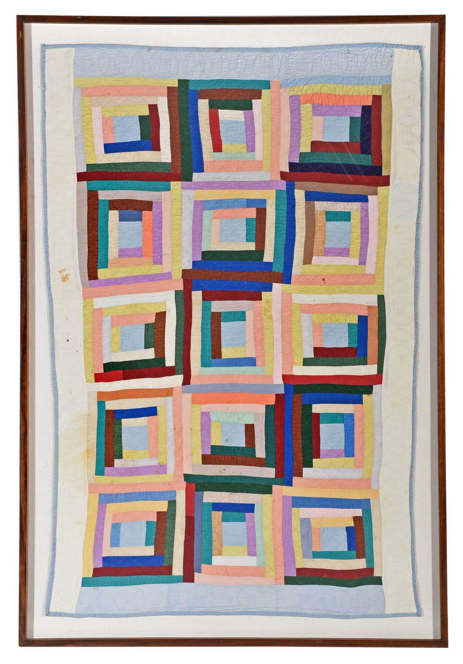 Log Cabin Straight Furrow Crib Quilt (1 of 6)