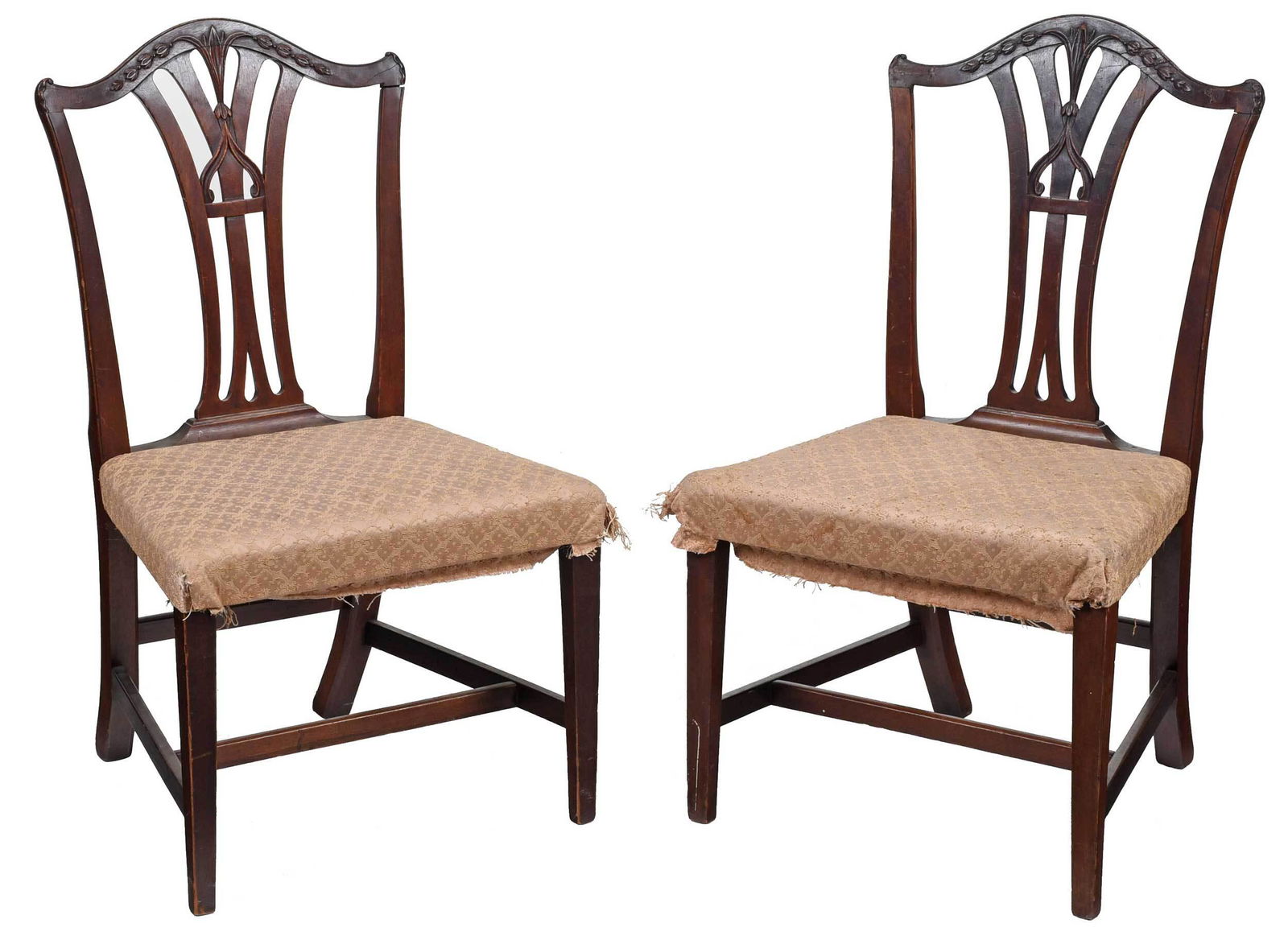 Rare Pair Historic Virginia Carved Mahogany Side Chairs (1 of 11)