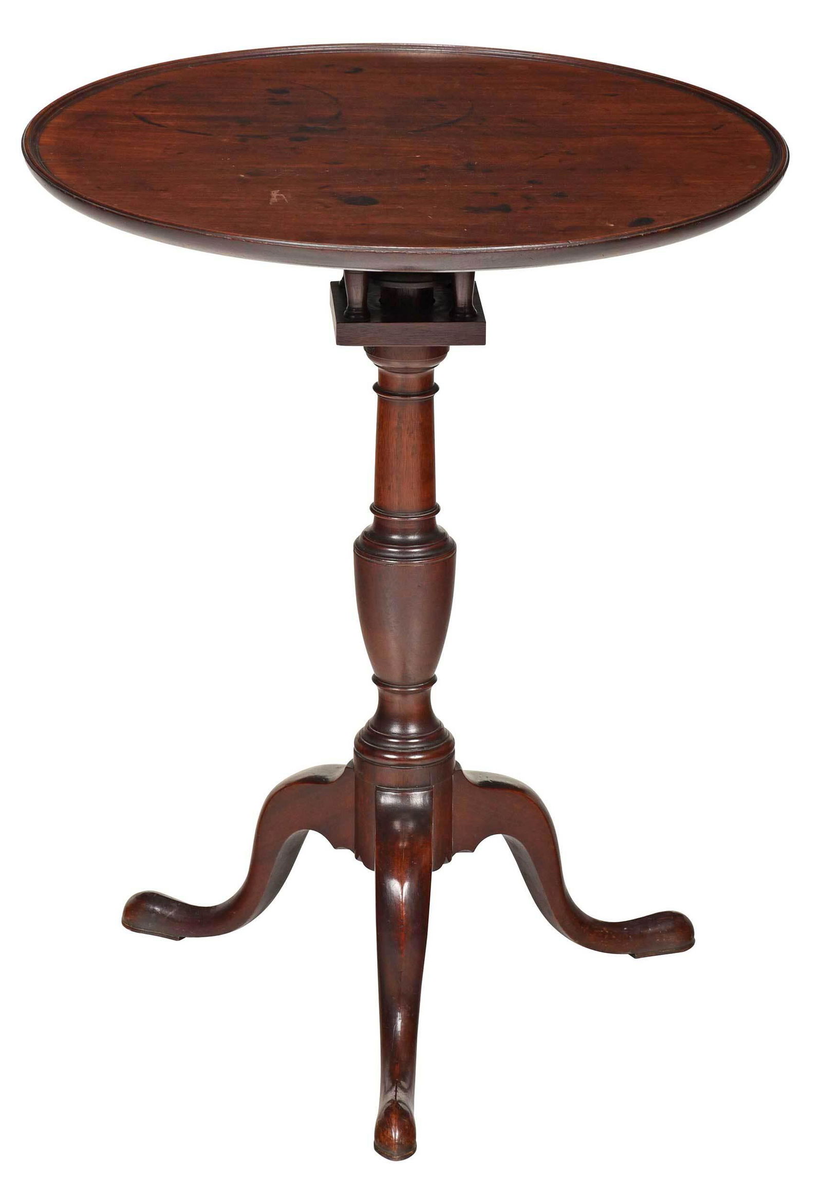 Chippendale Figured Mahogany Dish Top Candlestand (1 of 6)
