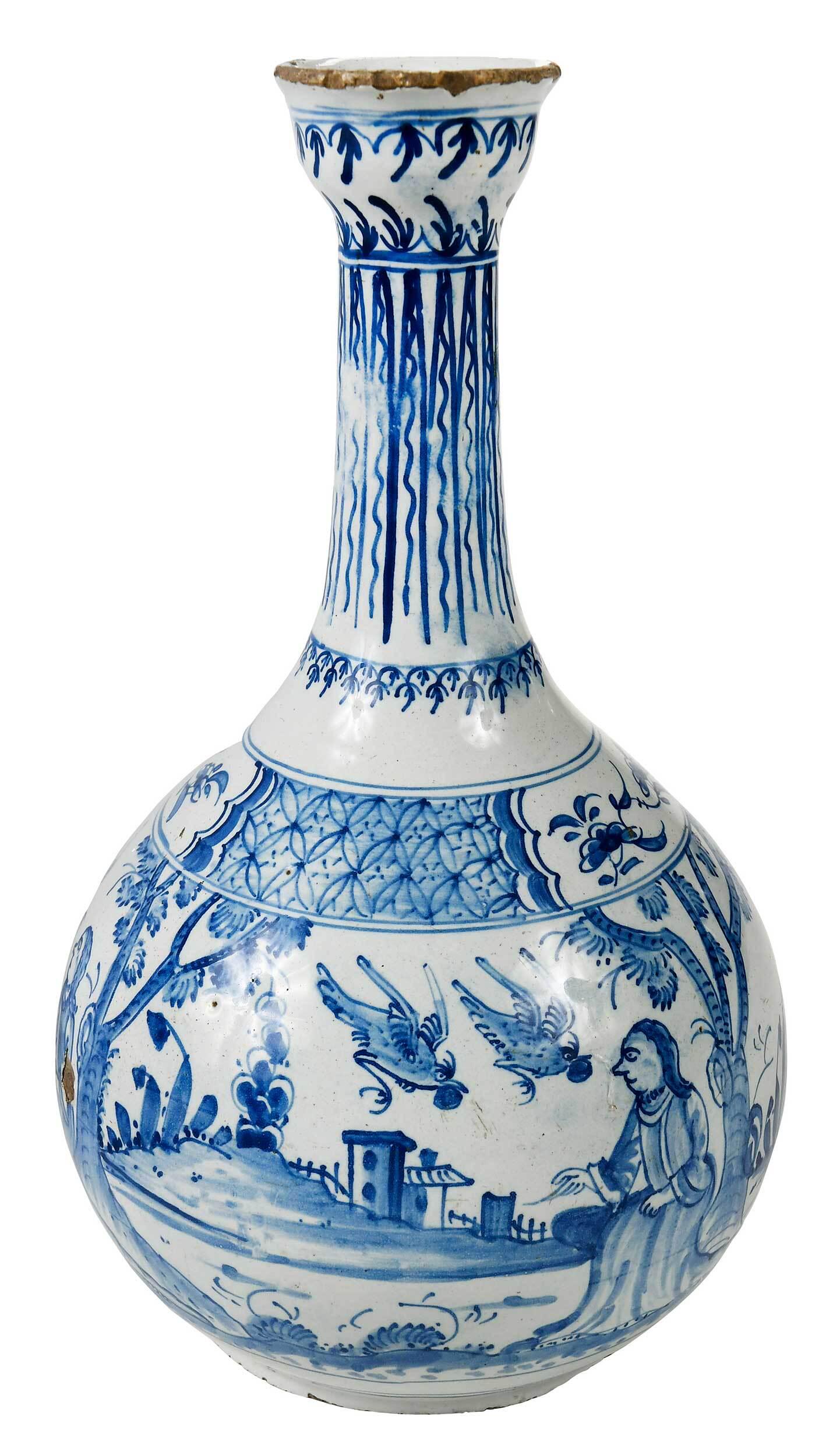 Liverpool Delftware Blue and White Bottle (1 of 17)