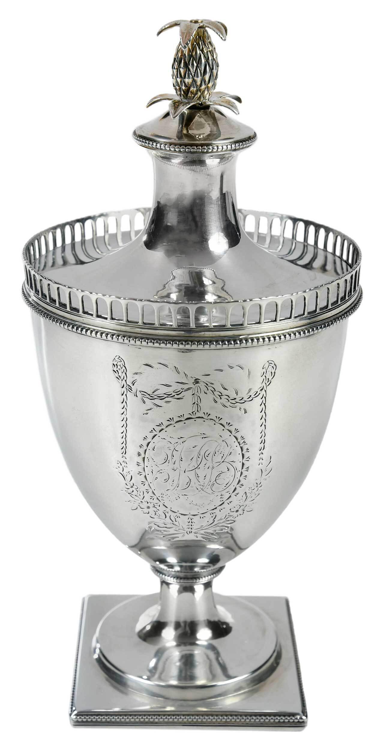 Joseph and Nathaniel Richardson Coin Silver Sugar Urn (1 of 10)