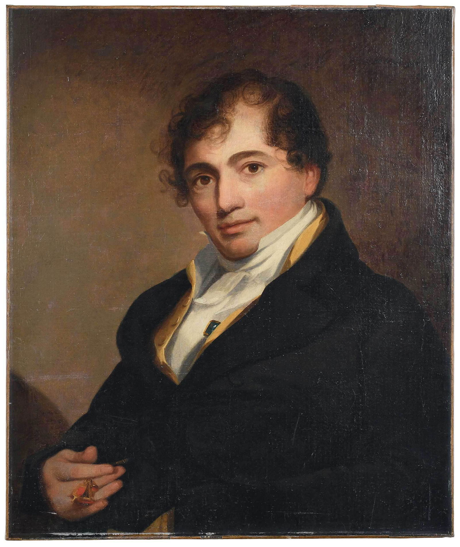 Manner of Thomas Sully: (British/America, 1783-1872)Robert Fulton, unsigned, oil on canvas, 24 x 20 in.; period carved gilt wood frame, 29 x 25 in. Provenance: Private Collection New York