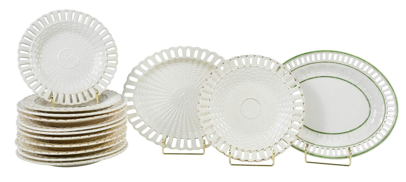 14 English and German Creamware Plates (1 of 6)