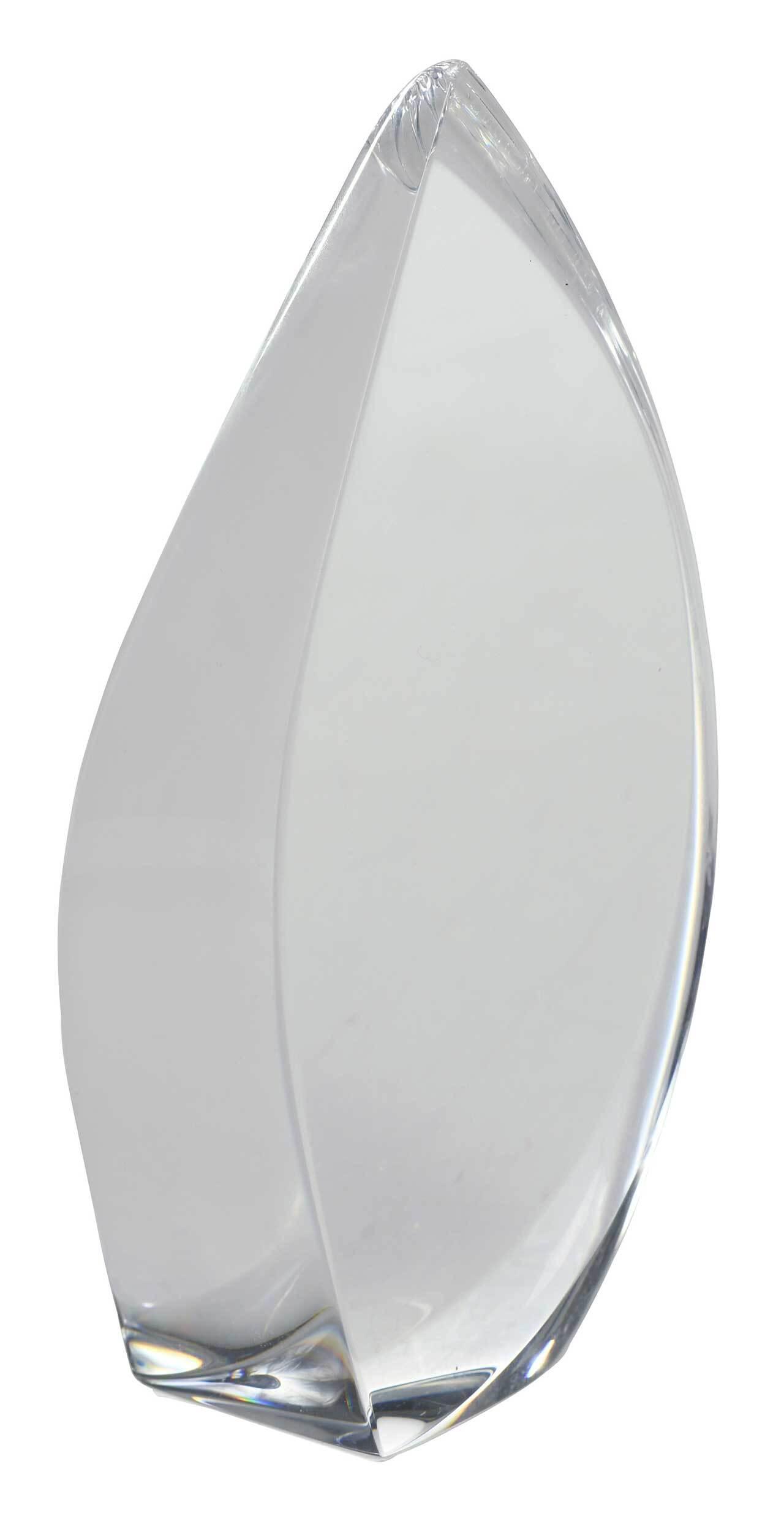 Christopher Ries Art Glass Sculpture: (American, born 1959), of stylized triangular form, signed to top edge "Christopher Ries/11/86", 6-3/8 in. Provenance: Private Collection, Kensington, Kentucky