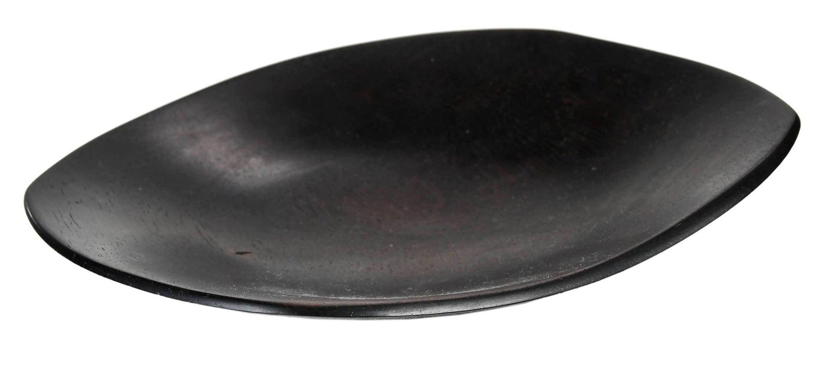 Rude Osolnik Turned Rosewood Freeform Dish: (New Mexico/Kentucky, 1915-2001) rosewood shallow footed dish with freeform edge, unsigned, 1-7/8 x 9 in. diameter Note: ?This lot contains animal or plant material that may be restricted under federa