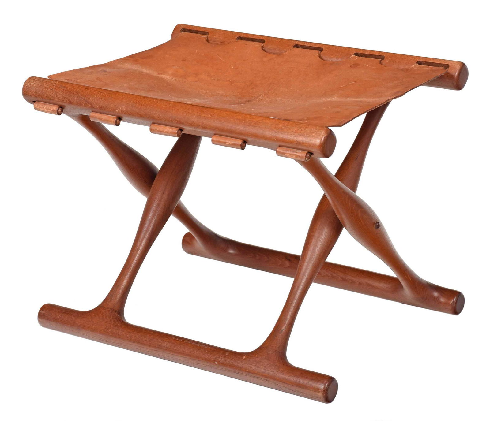 Poul Hundevad Mid Century Wood Leather Folding Chair (1 of 5)