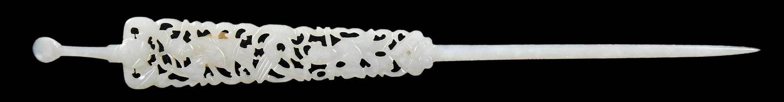 Chinese Carved Jade or Hardstone Hair Ornament (1 of 6)