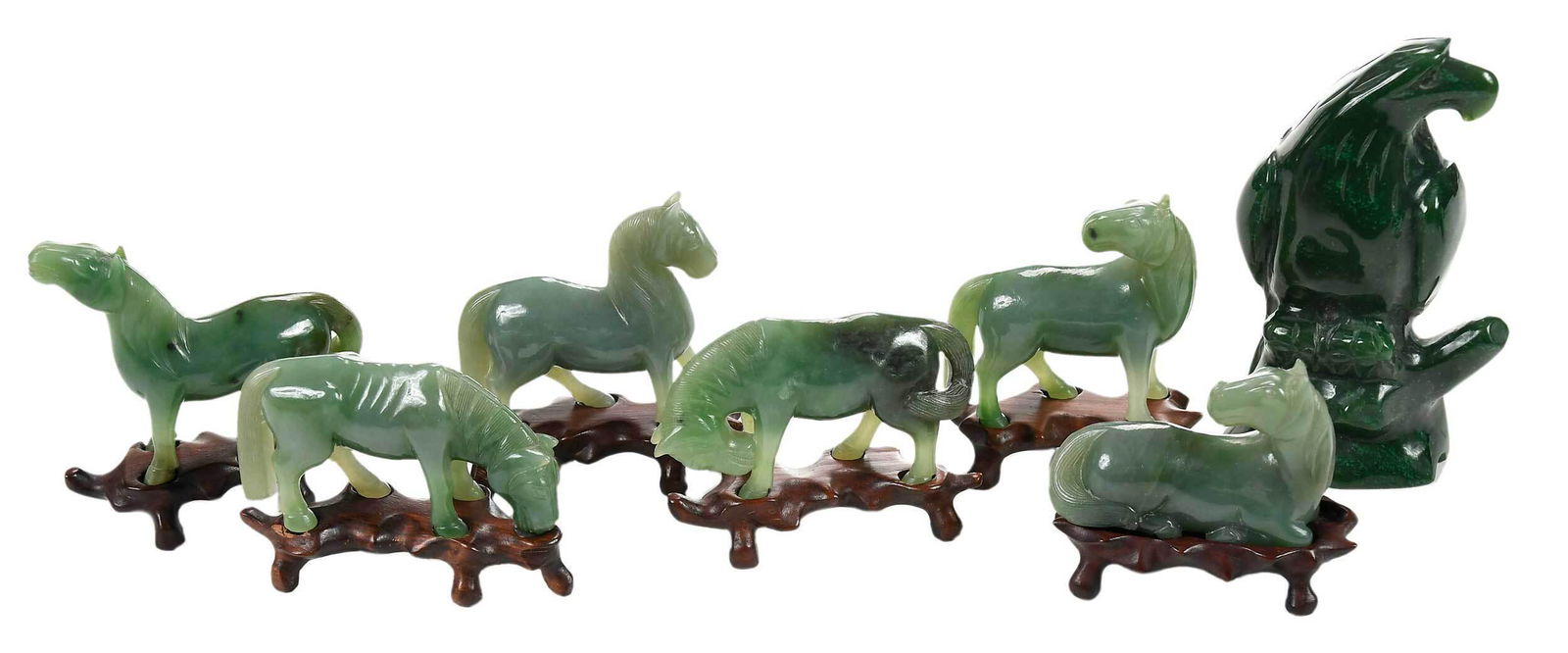 Seven Chinese Hardstone Carved Animal Figures (1 of 4)
