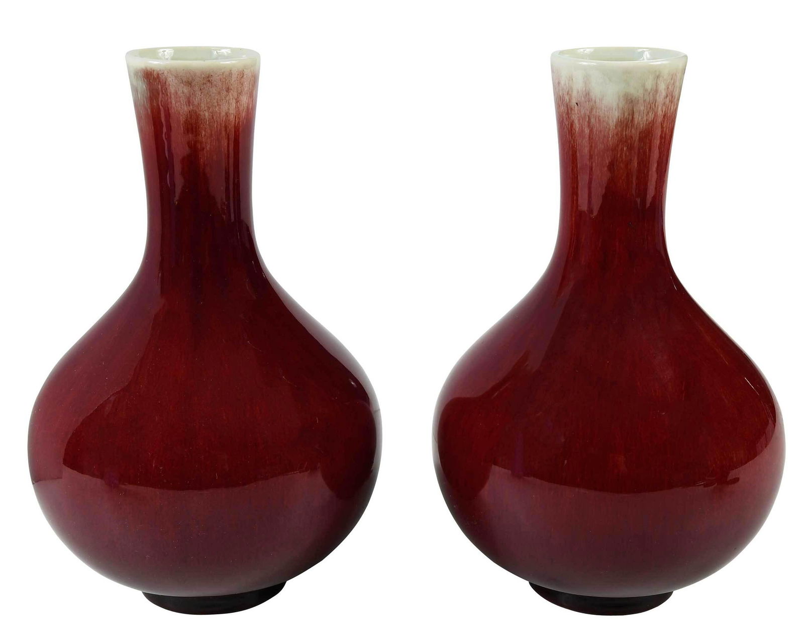 Pair of Chinese Sang de Boeuf Bottle Vases (1 of 10)