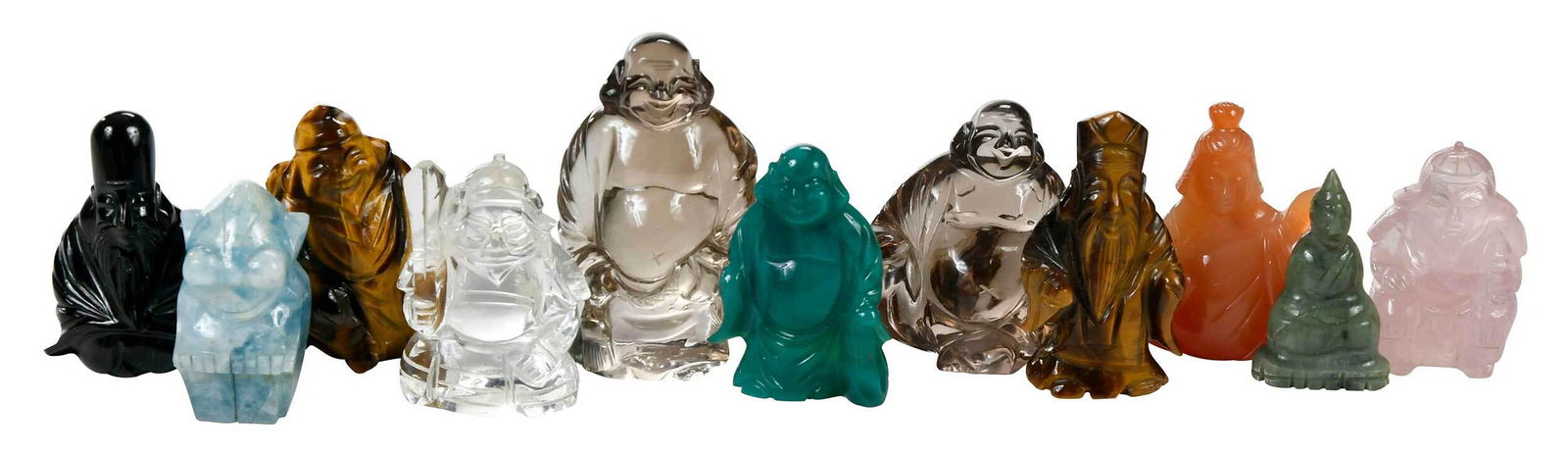 Group of 11 Chinese Hardstone Carved Figures (1 of 8)