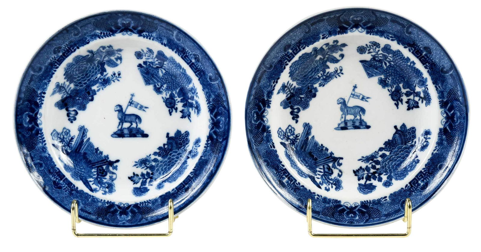 Pair of Chinese Export Fitzhugh Porcelain Plates (1 of 4)