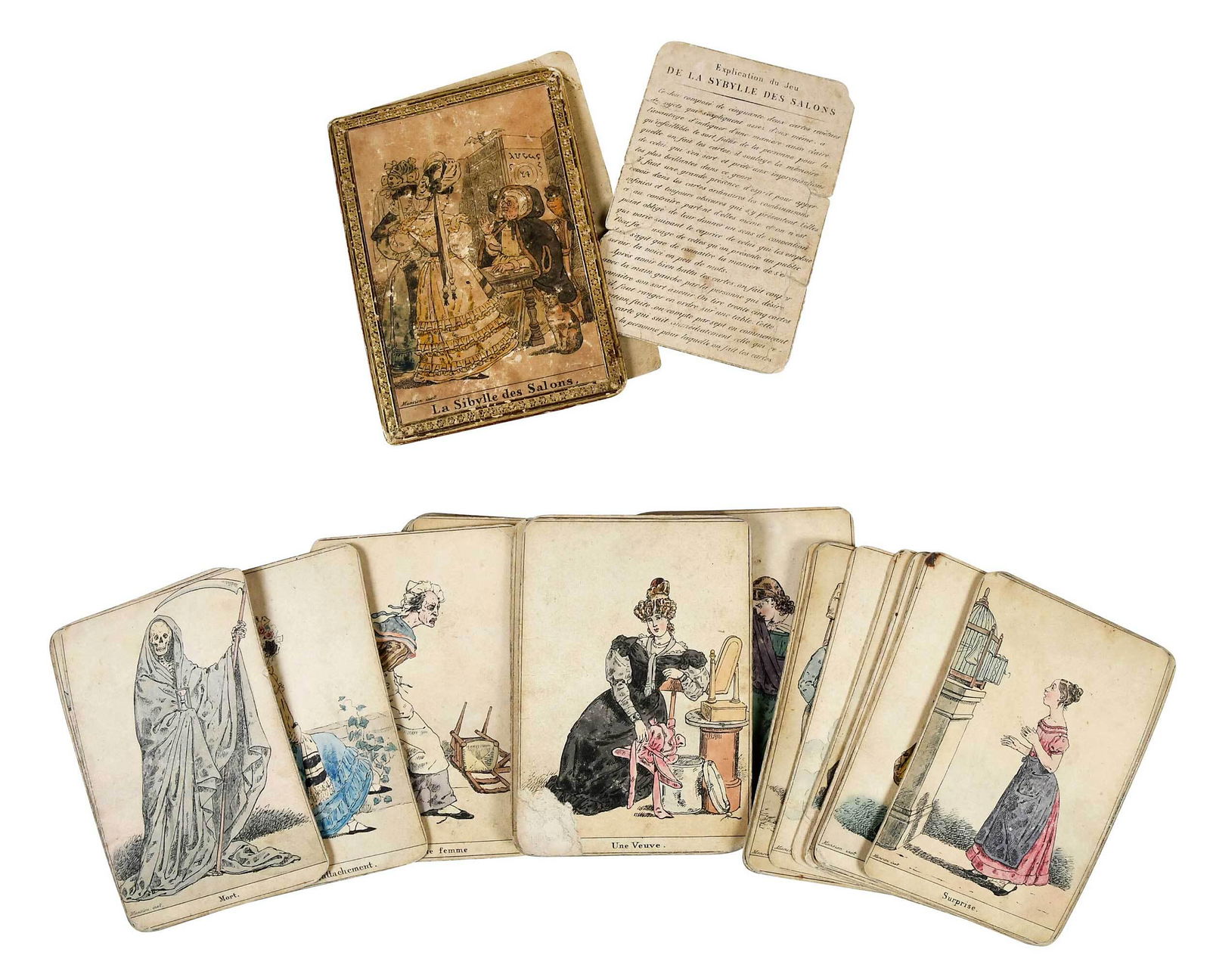 French Handcolored Lithograph Tarot Card Game (1 of 11)