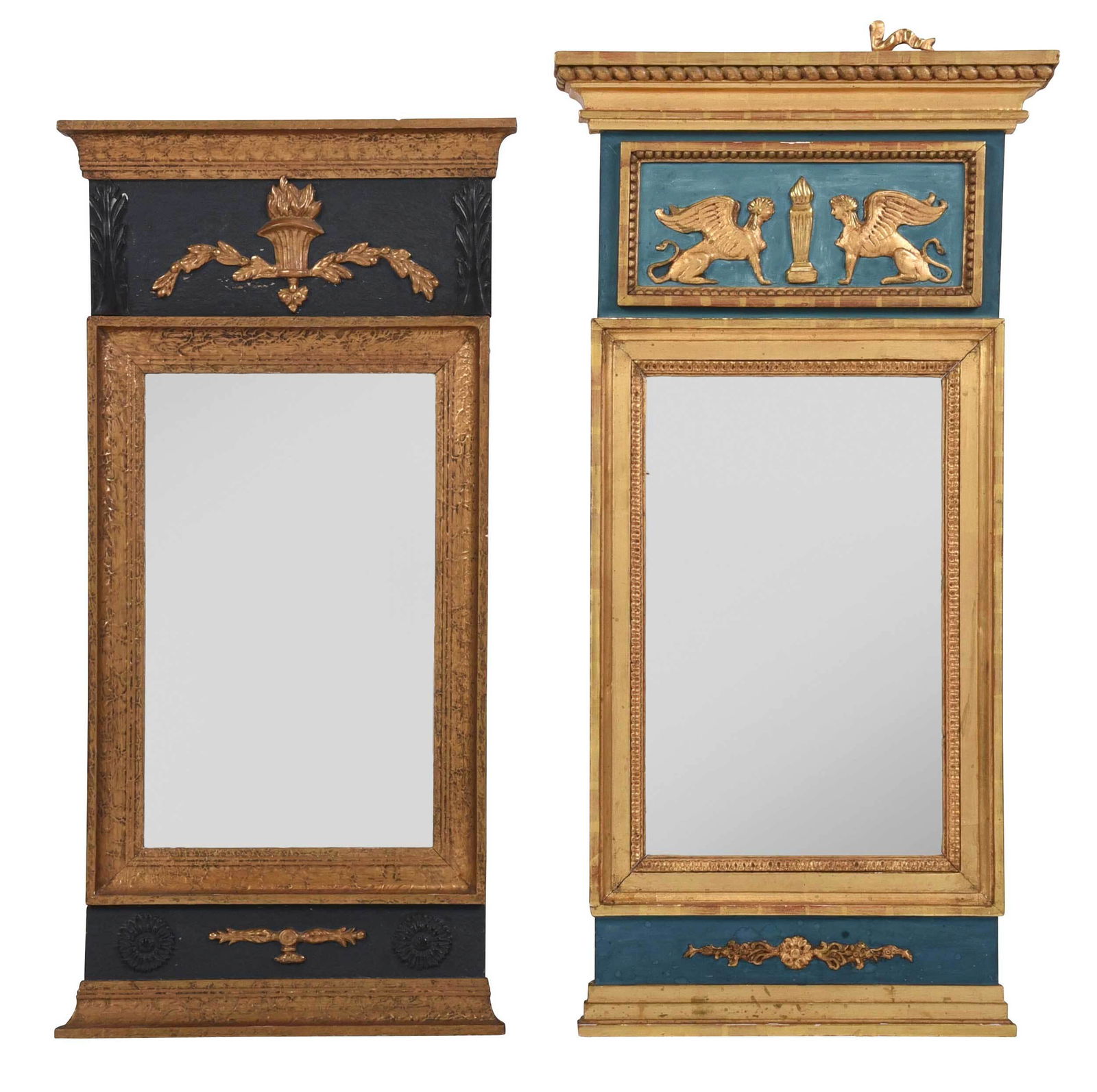 Two Italian Neoclassical Style Painted and Gilt Mirrors (1 of 6)