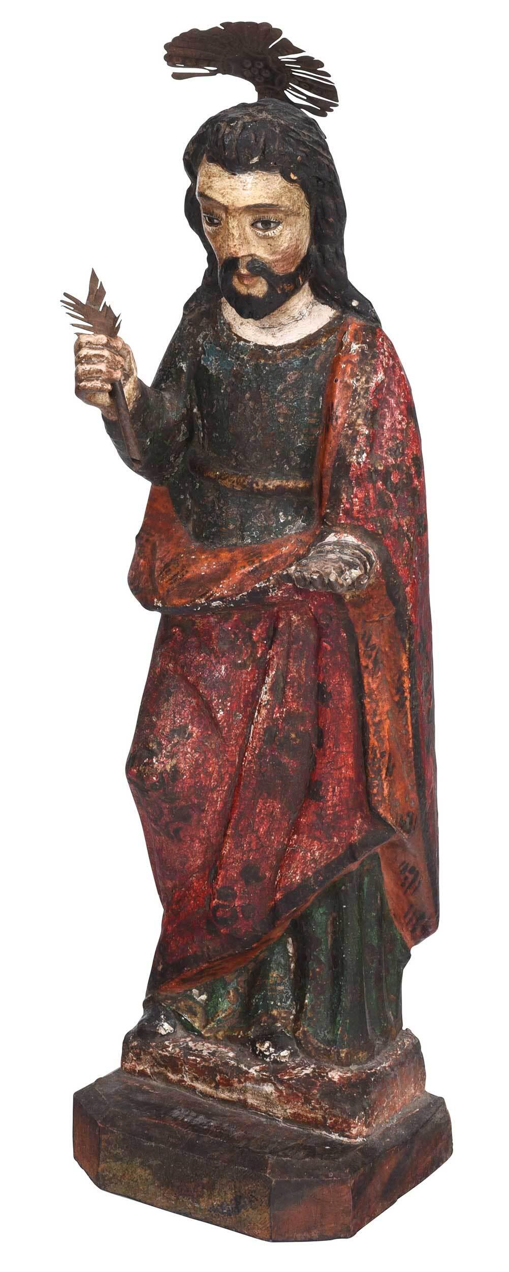 Carved and Polychromed Wood Santos Figure (1 of 6)