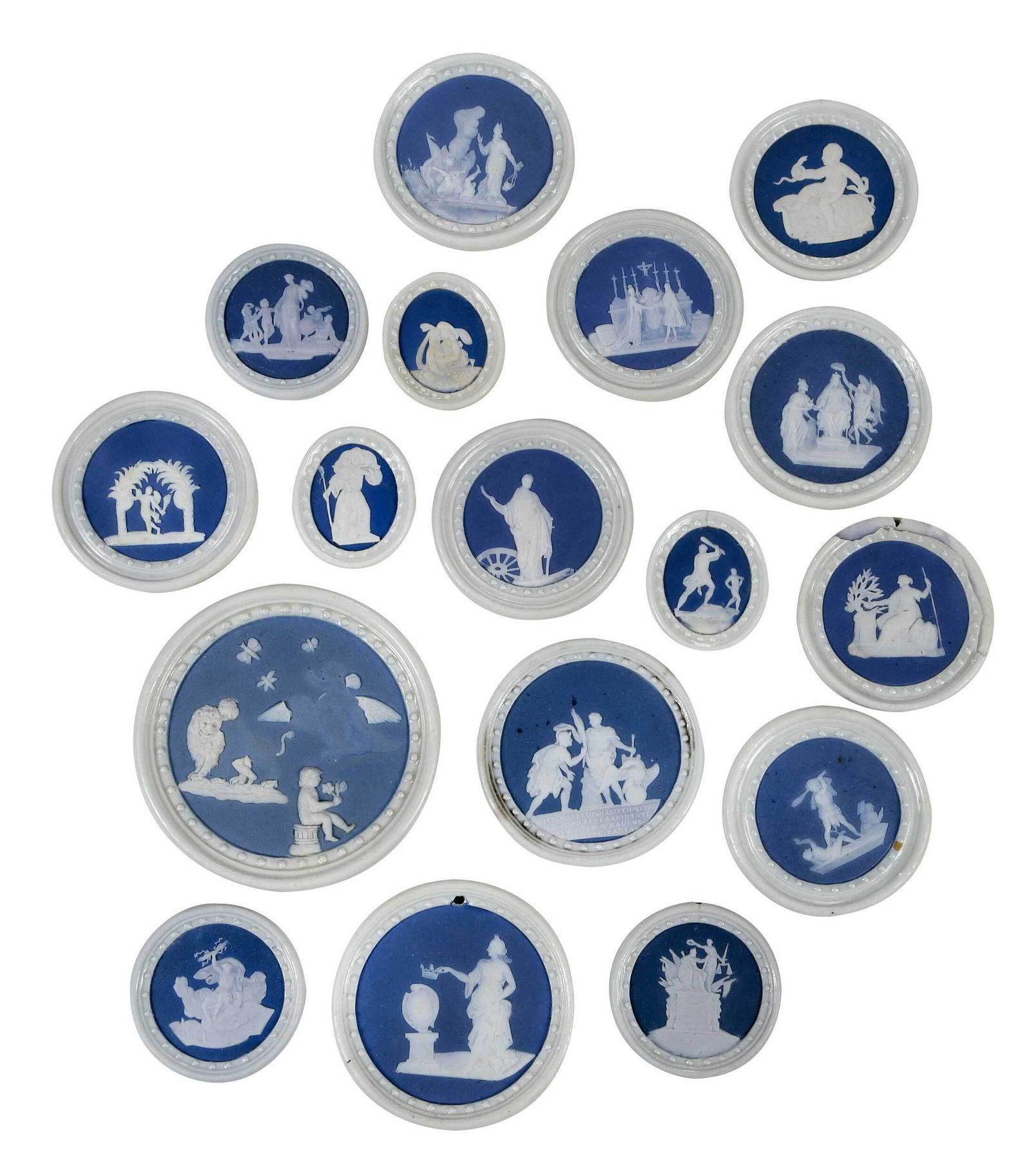 17 Jasperware Miniature Plaques (1 of 8)