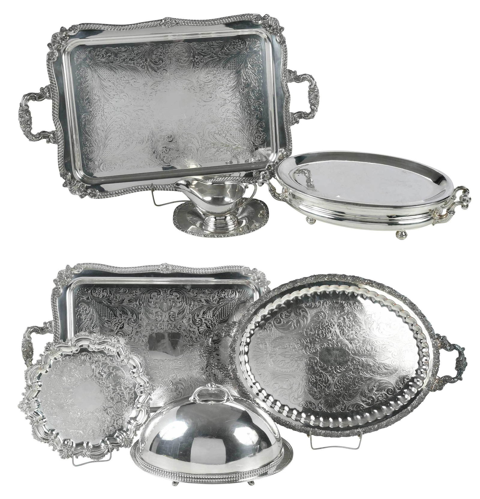 Seven Pieces Silver Plate Hollowware (1 of 11)