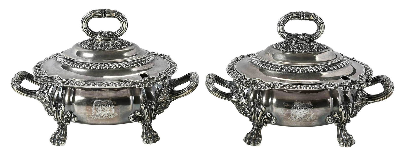 Pair of Old Sheffield Plate Tureens (1 of 12)