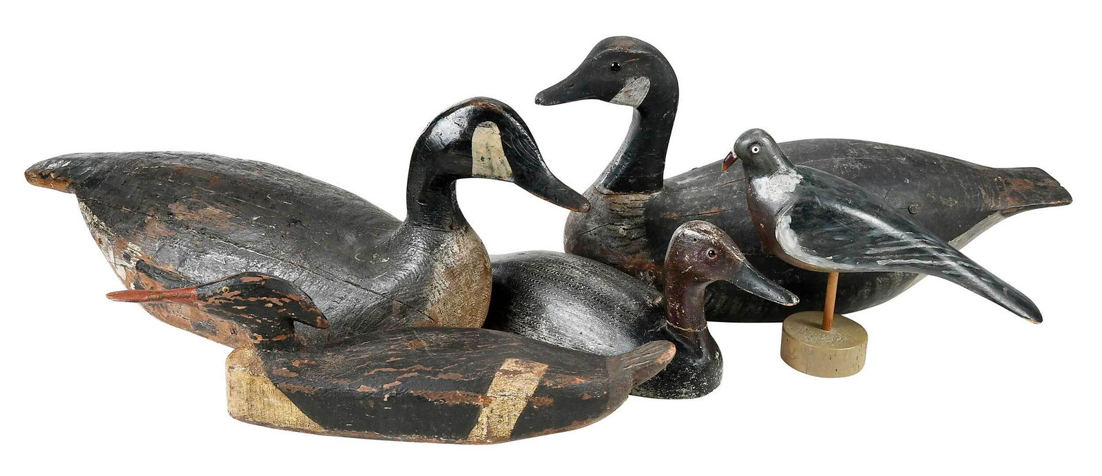 Group of Five Carved and Painted Decoys (1 of 9)