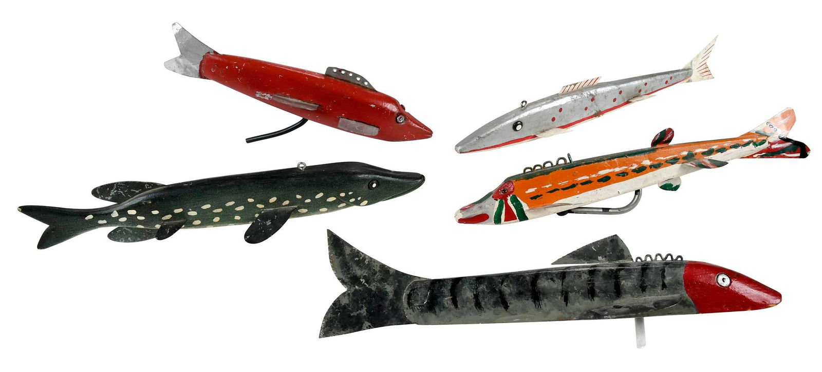 Group of Five Freshwater Fishing Decoys (1 of 5)