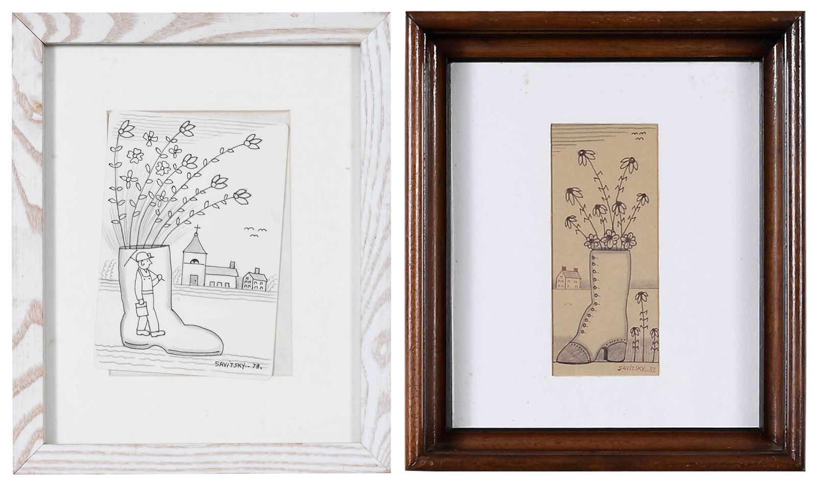 John "Jack" Savitsky Folk Art Drawings (1 of 8)