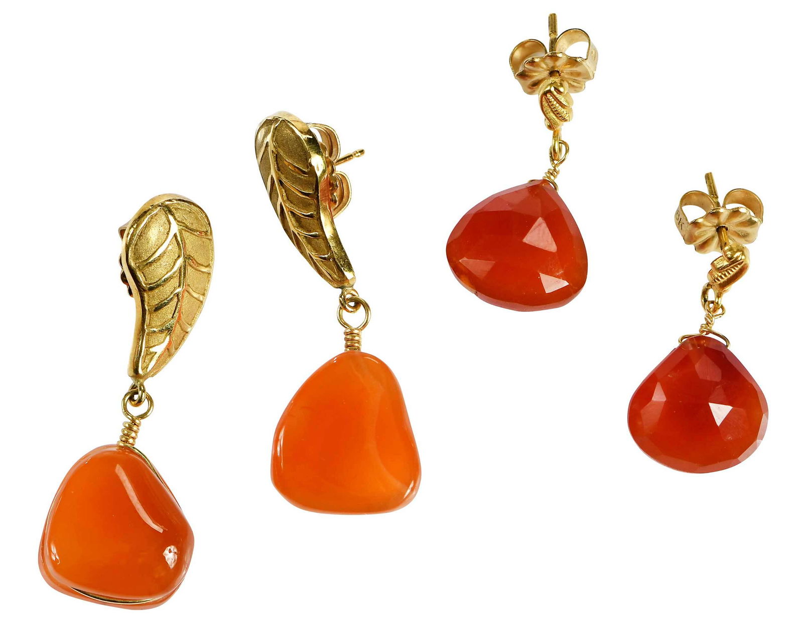 Two Pairs 18kt. Gemstone Earrings (1 of 7)