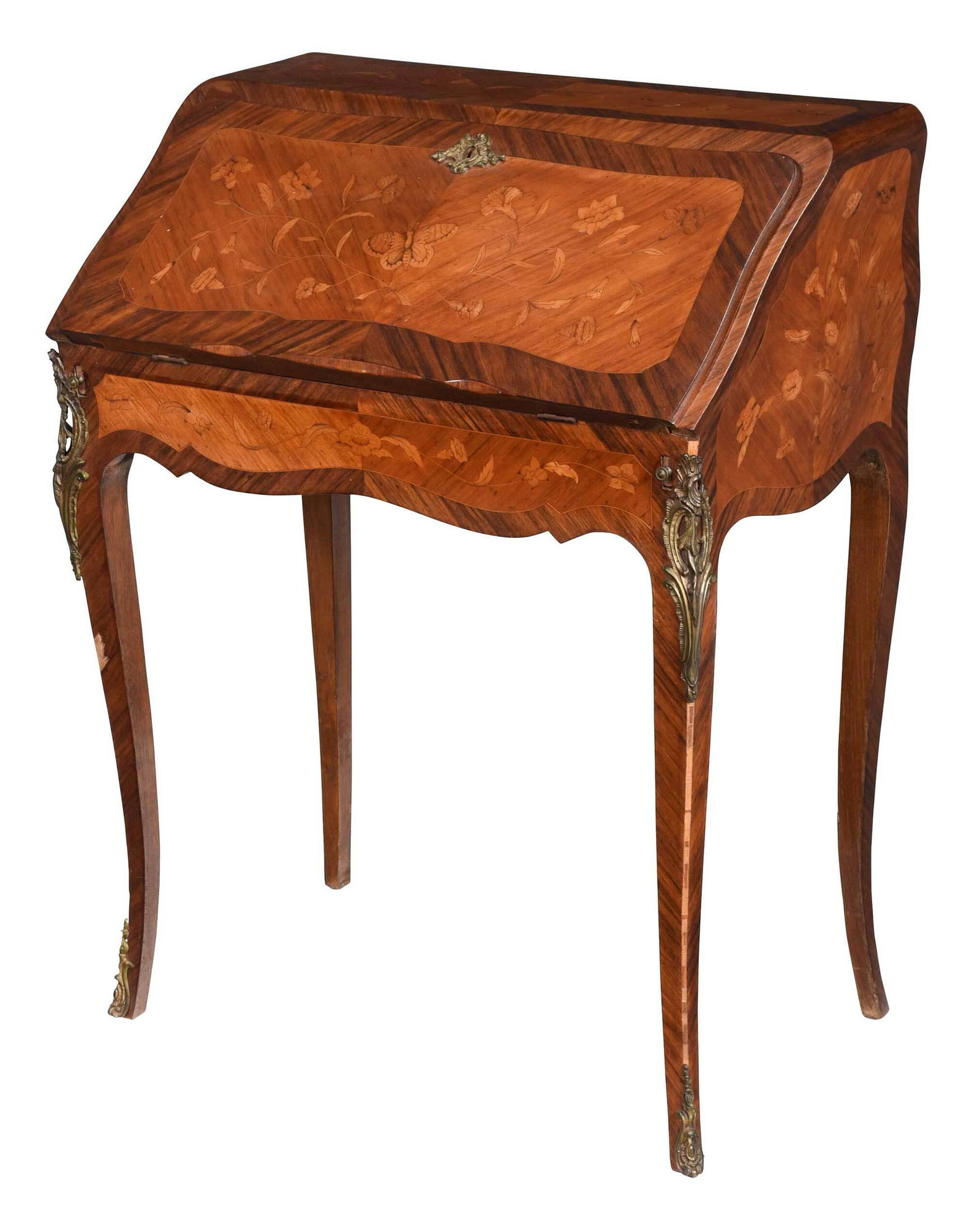 Louis XV Style Marquetry Inlaid Ladies Writing Desk (1 of 9)
