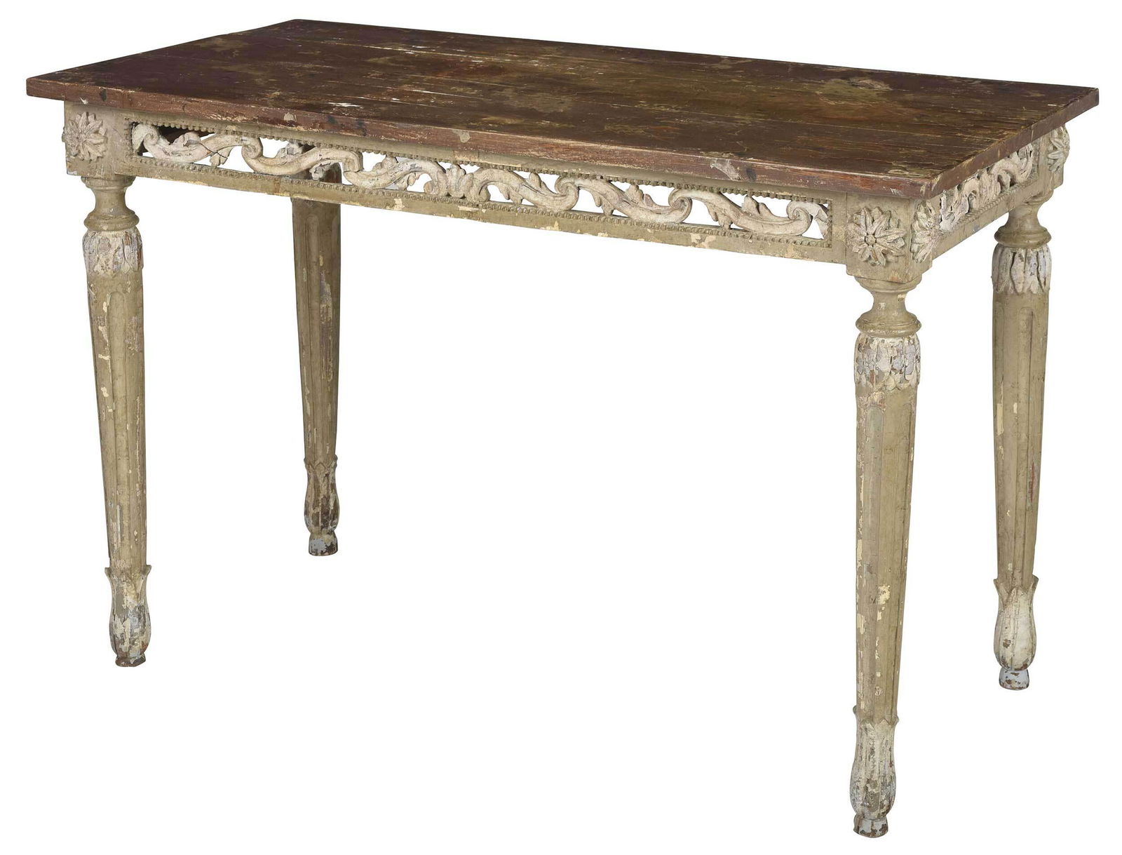 Louis XVI Style Carved Paint Decorated Pier Table (1 of 5)