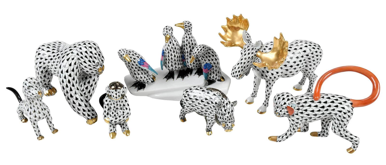 Seven Herend Porcelain Animals (1 of 8)