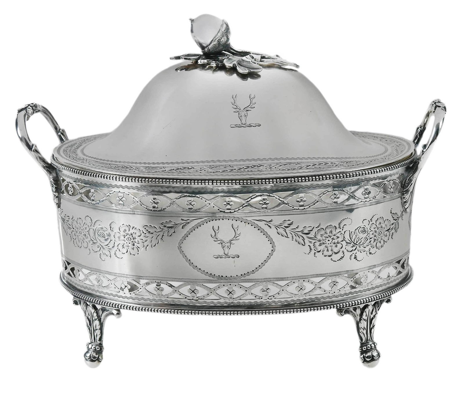 George III English Silver Covered Dish, Hester Bateman (1 of 16)