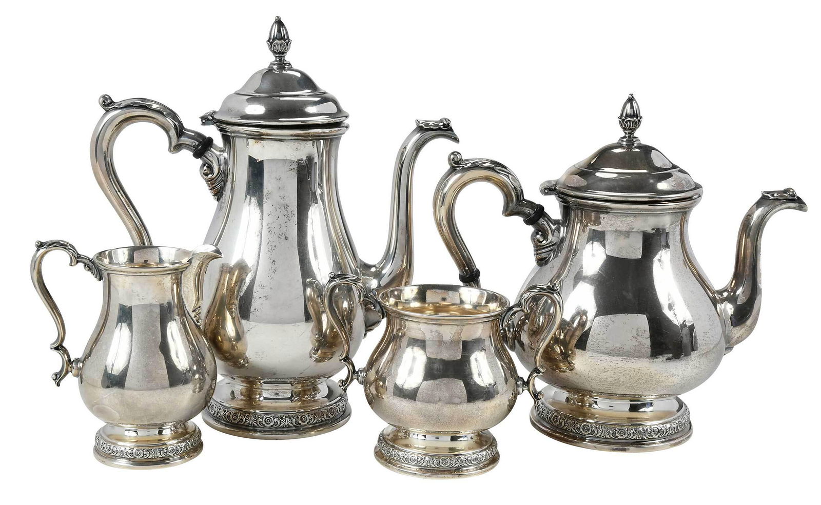 Four Piece International Prelude Sterling Tea Service (1 of 9)