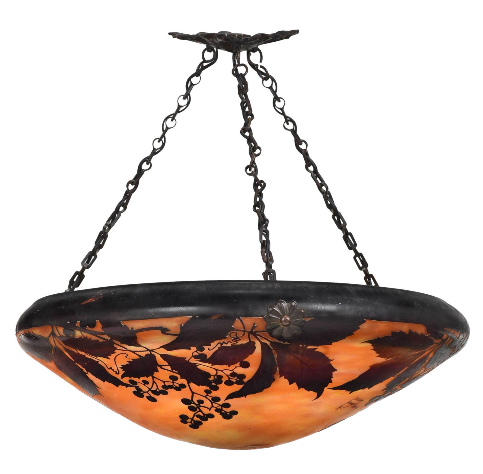 Daum Nancy Cameo Art Glass Plafonnier (1 of 10)